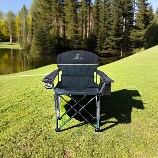 Silla de Camping Plegable LET'S CAMP Charles Verde 204kg