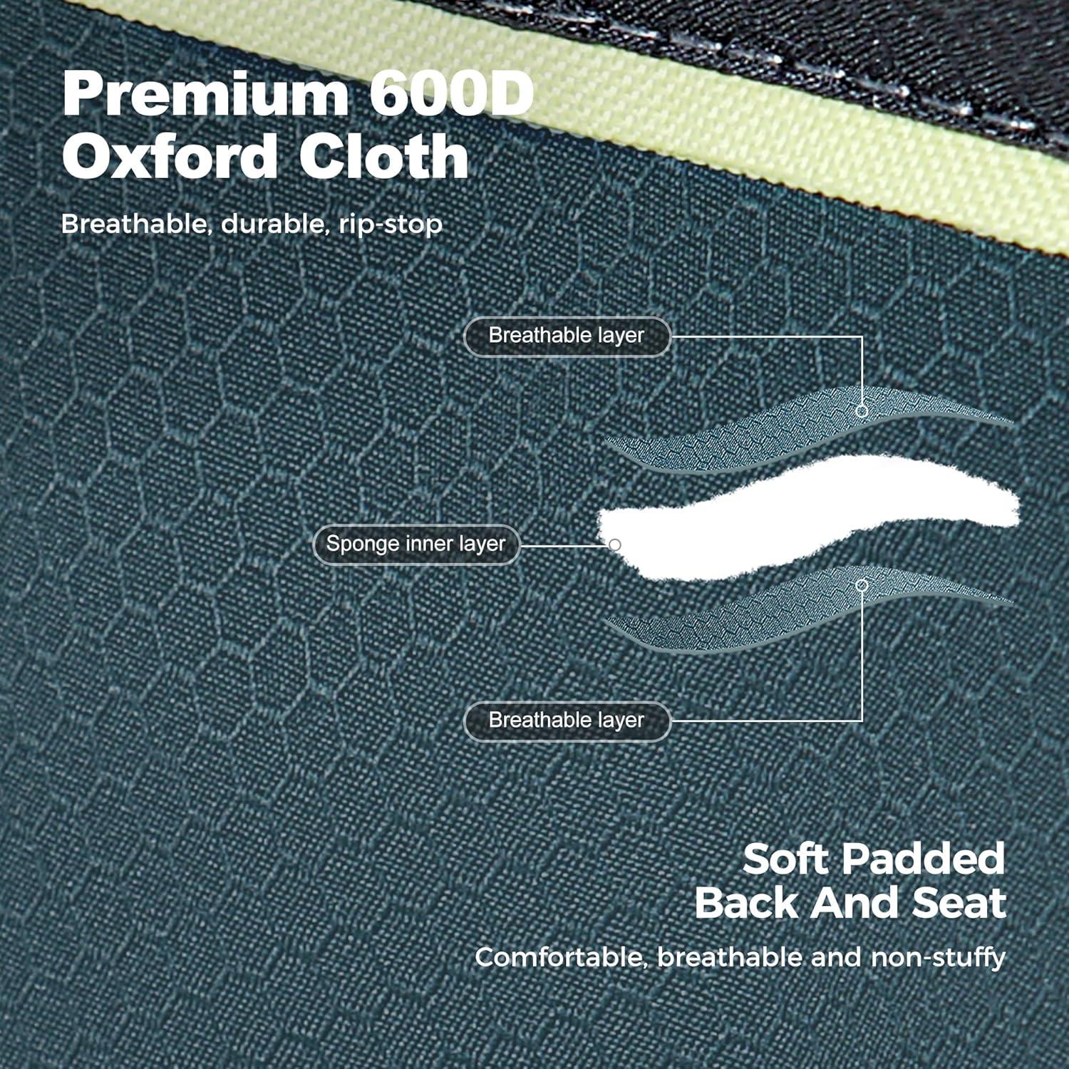 Silla de Camping Plegable LET'S CAMP Charles Verde 204kg