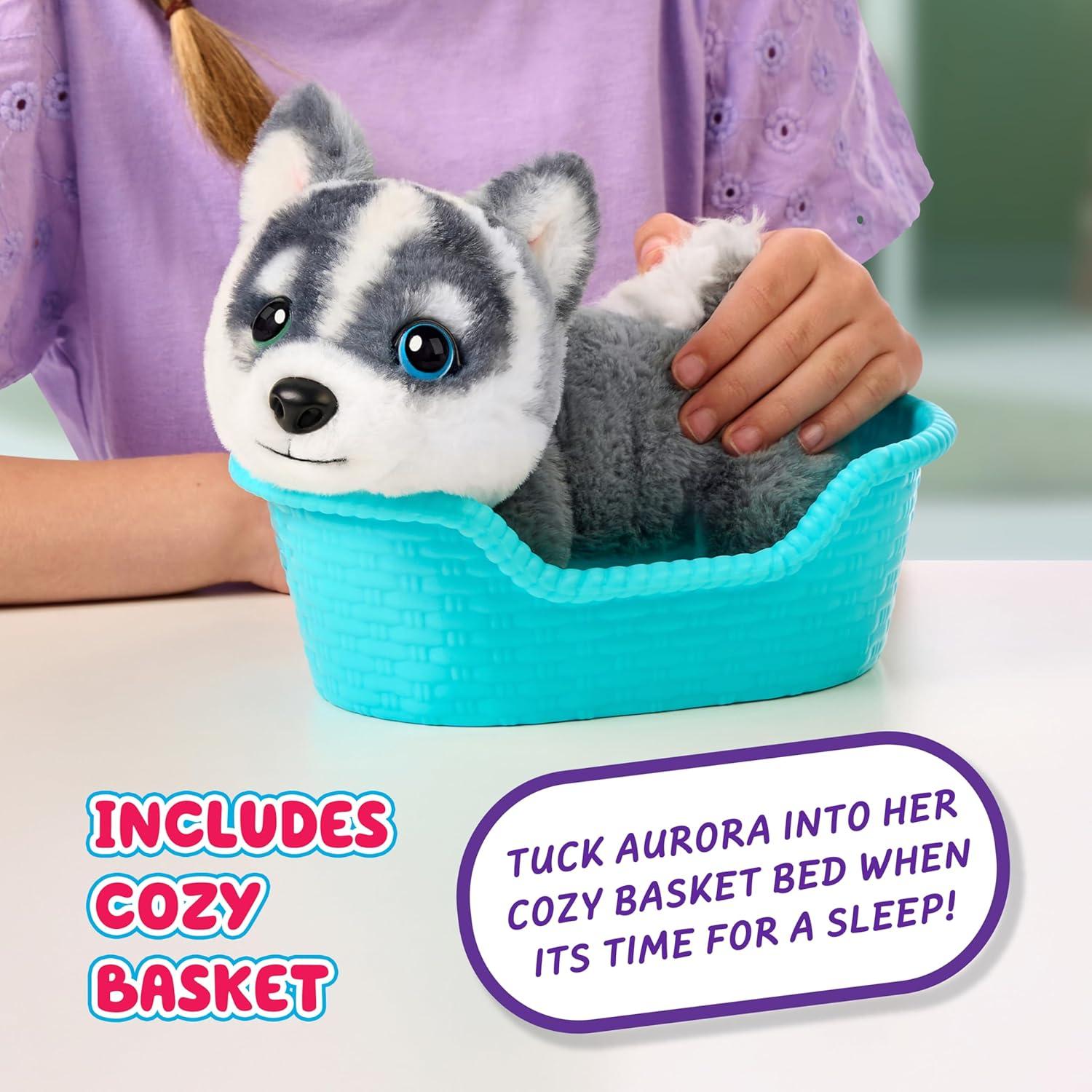 Perrito Mini Aurora Husky Moose Toys - Juguete Interactivo 11 cm