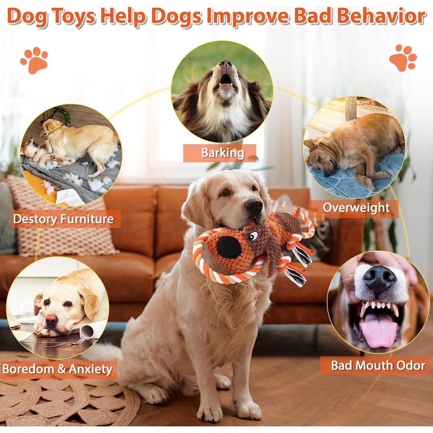 Juguete Interactivo para Perros Drmstow - Peluche con Cuerda 16x11cm