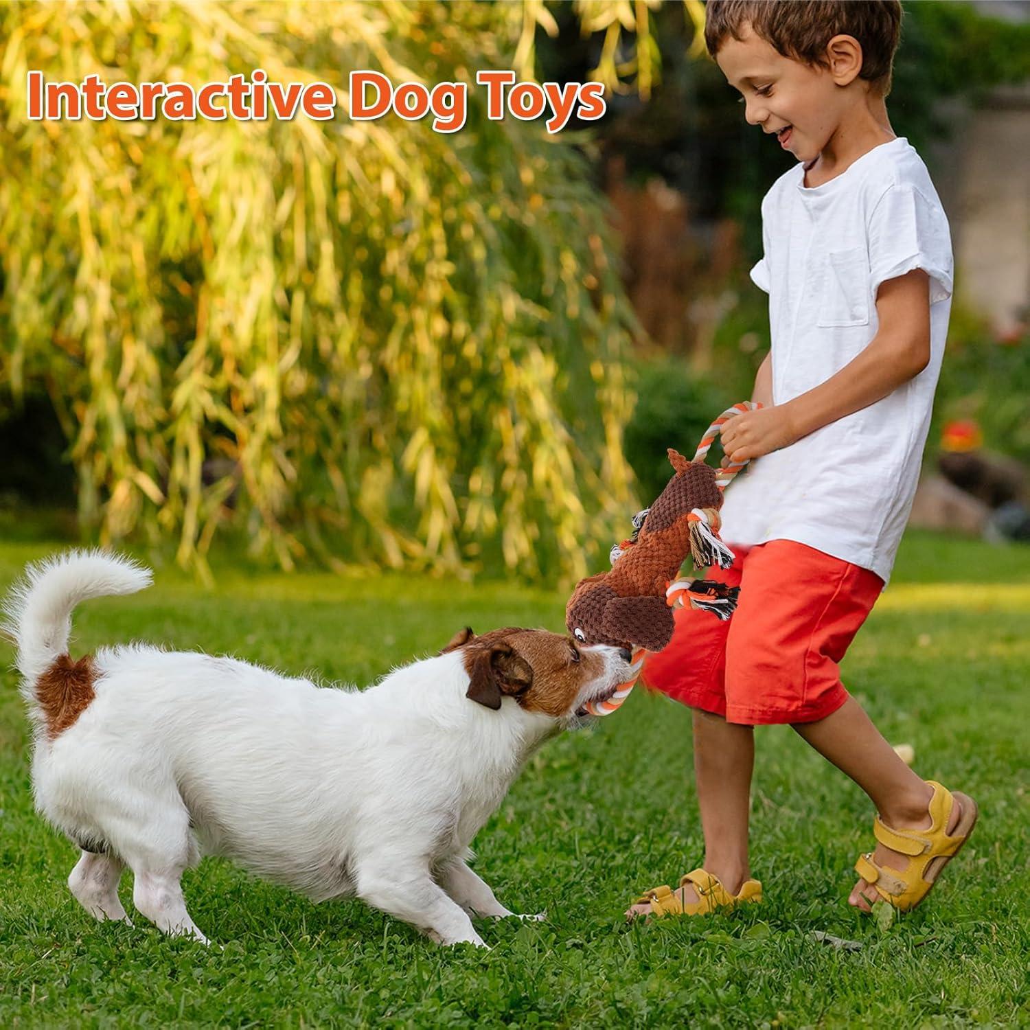 Juguete Interactivo para Perros Drmstow - Peluche con Cuerda 16x11cm