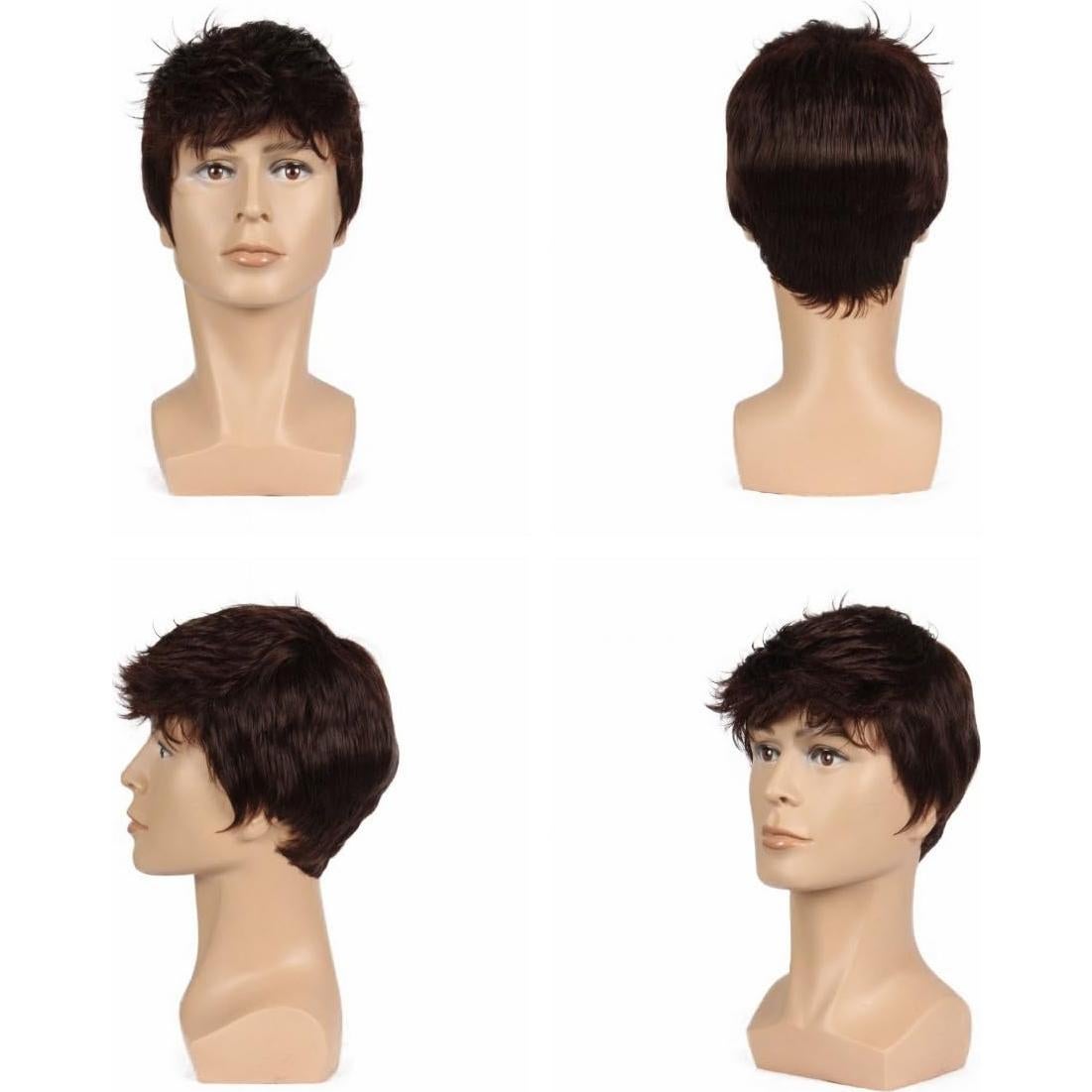 Peluca Corta Marrón para Hombre BEAUTY FLAG Sintética