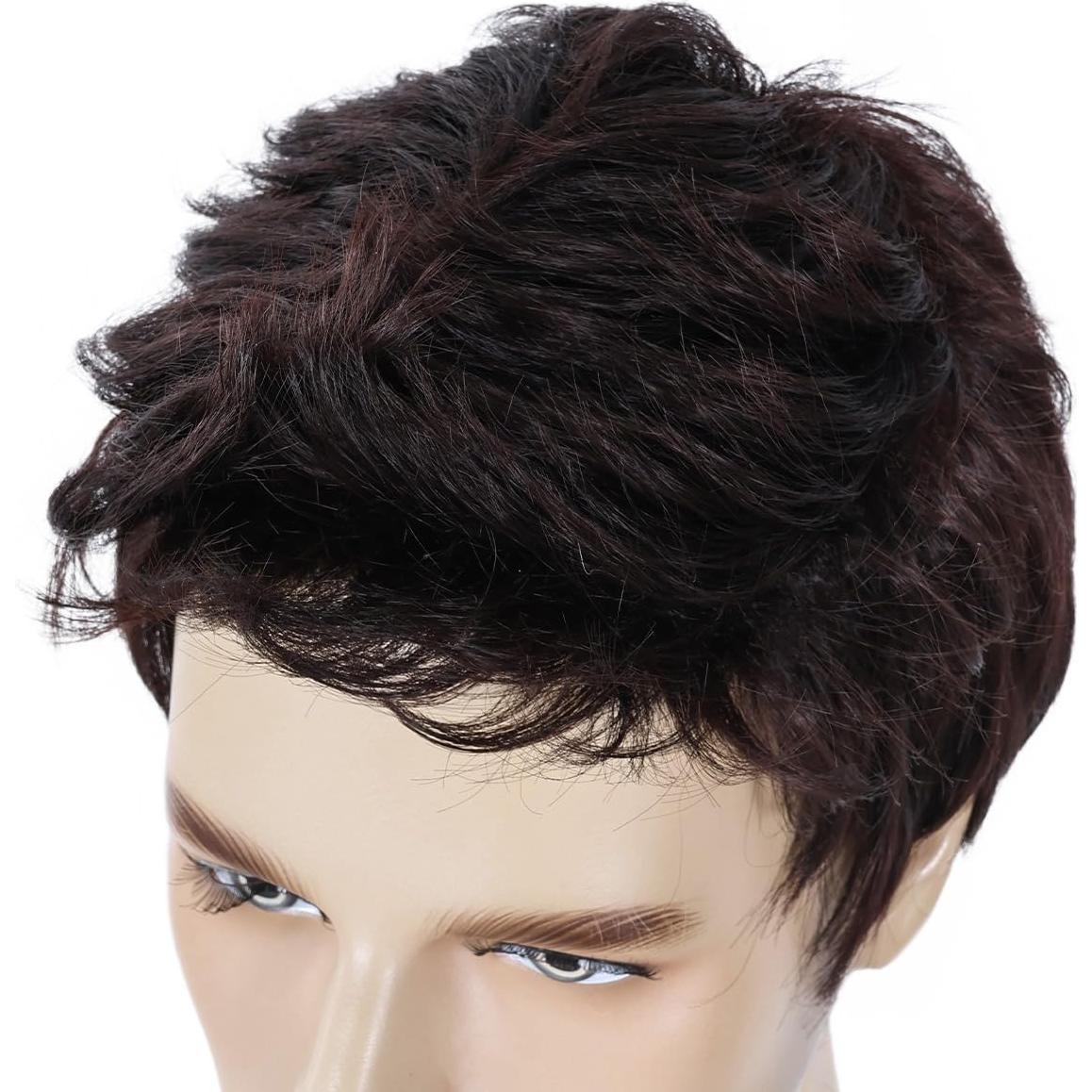 Peluca Corta Marrón para Hombre BEAUTY FLAG Sintética