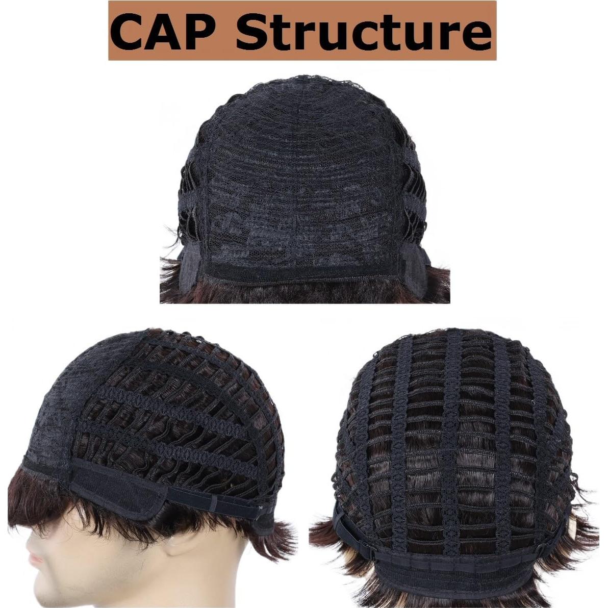 Peluca Corta Marrón para Hombre BEAUTY FLAG Sintética