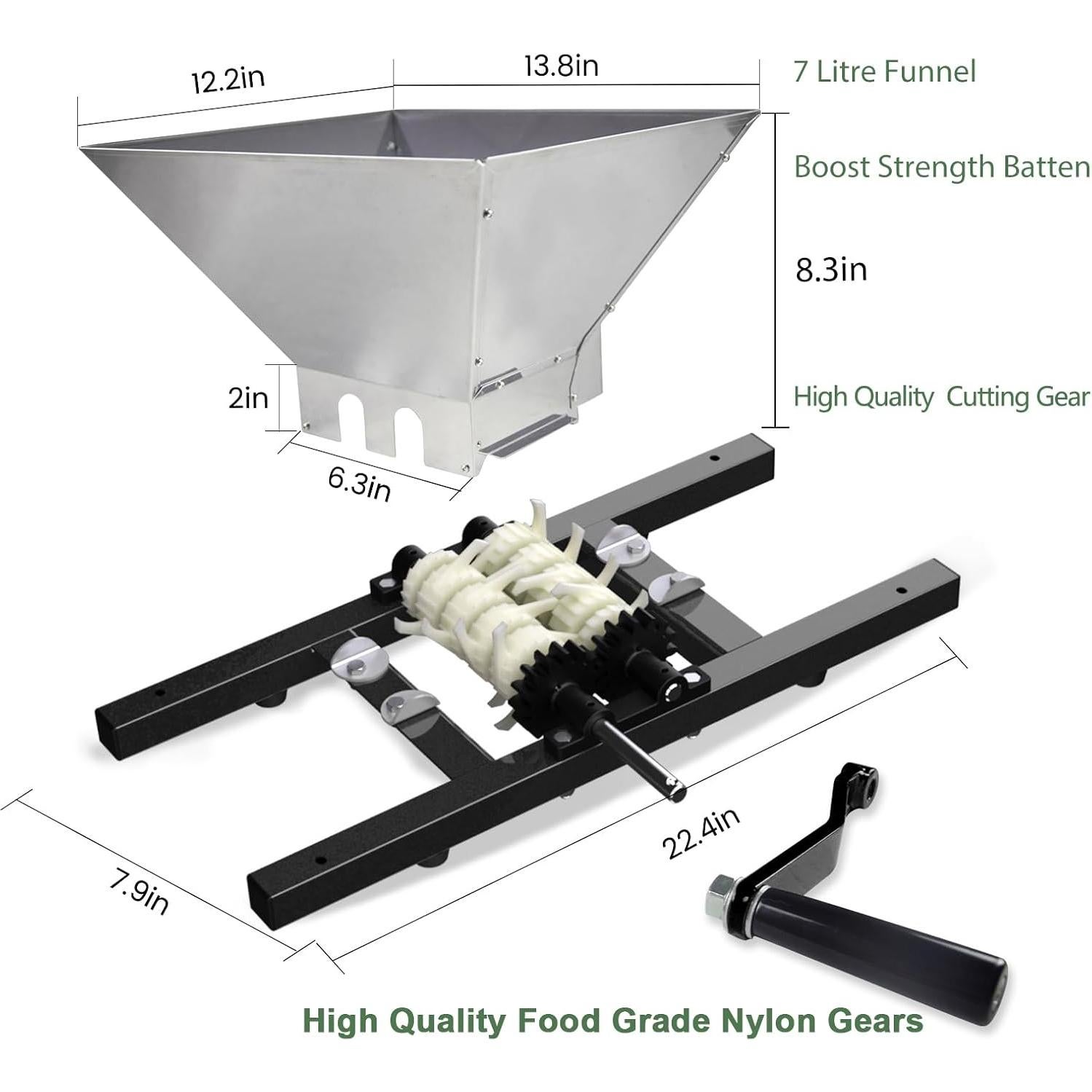Triturador Manual SQUEEZE master 7L Acero Inoxidable Negro