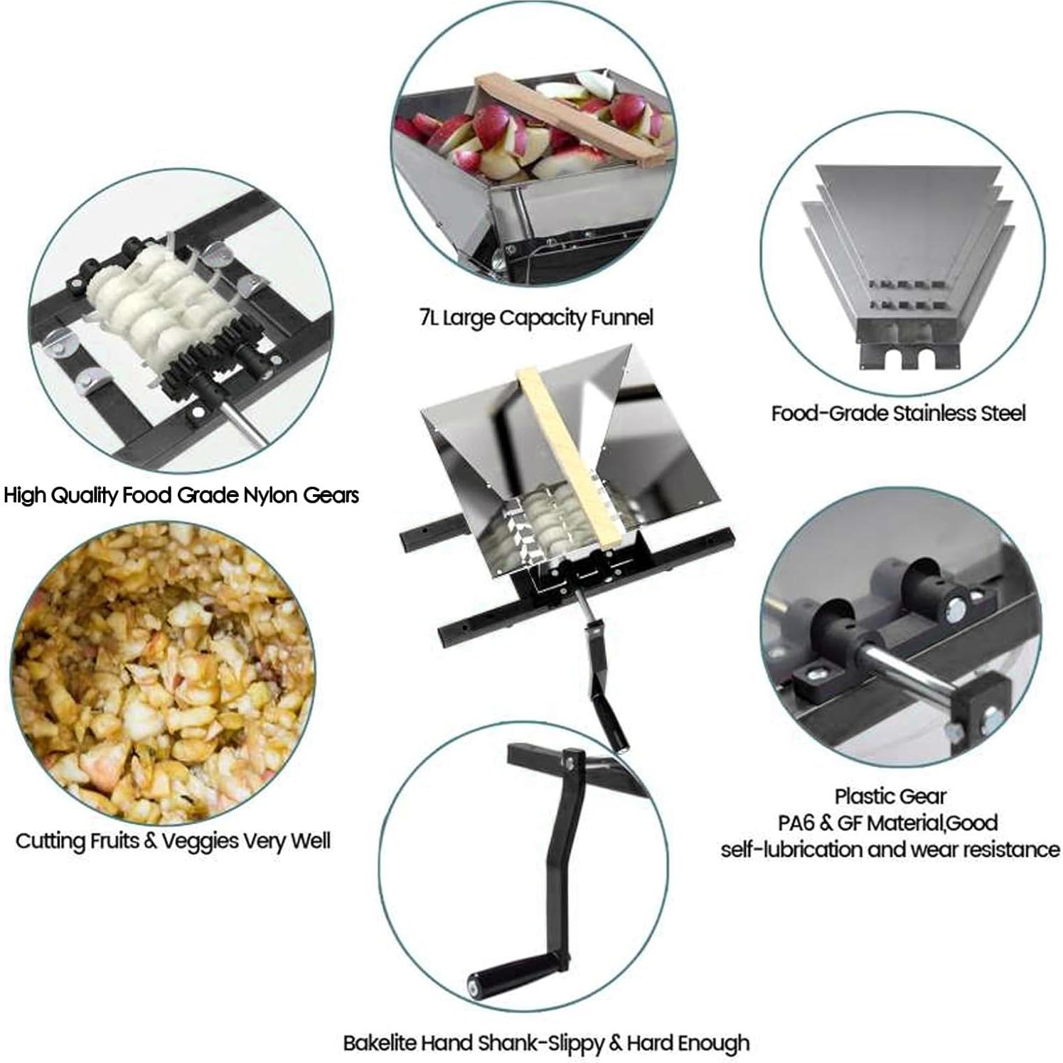 Triturador Manual SQUEEZE master 7L Acero Inoxidable Negro