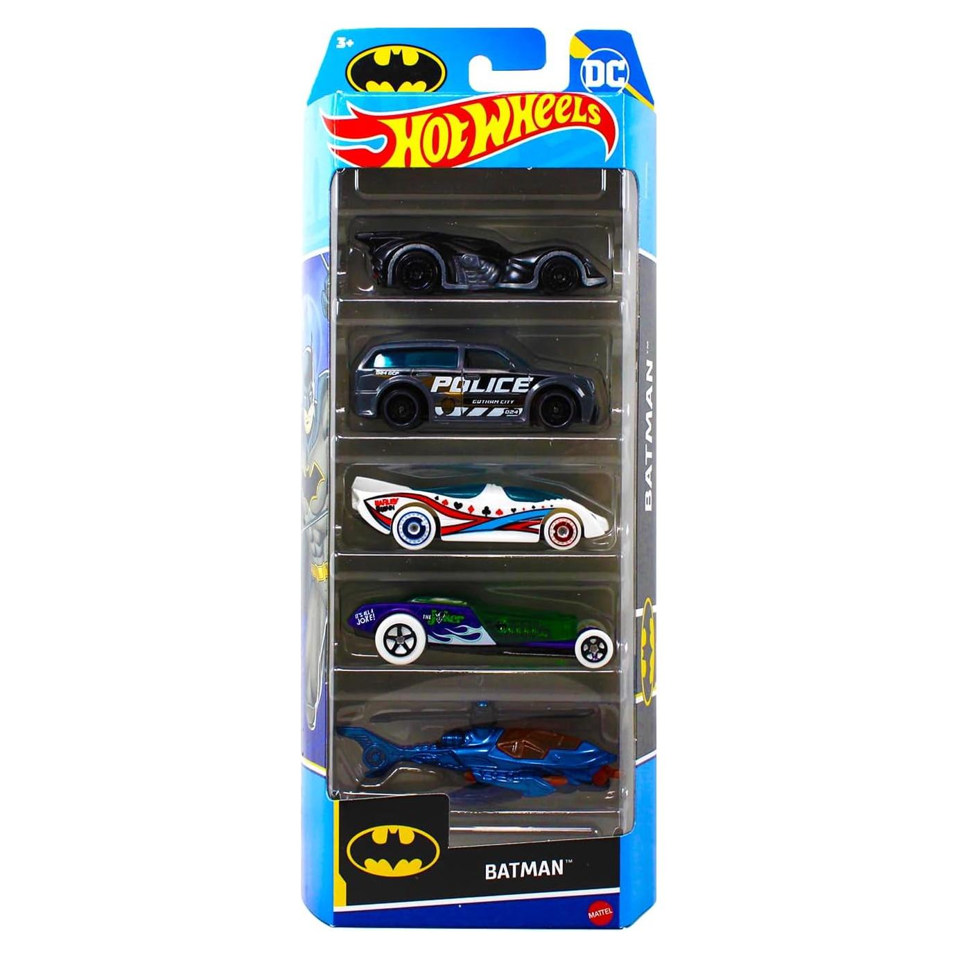 Hot Wheels Batman Paquete de 5 Vehículos a Escala 1:64