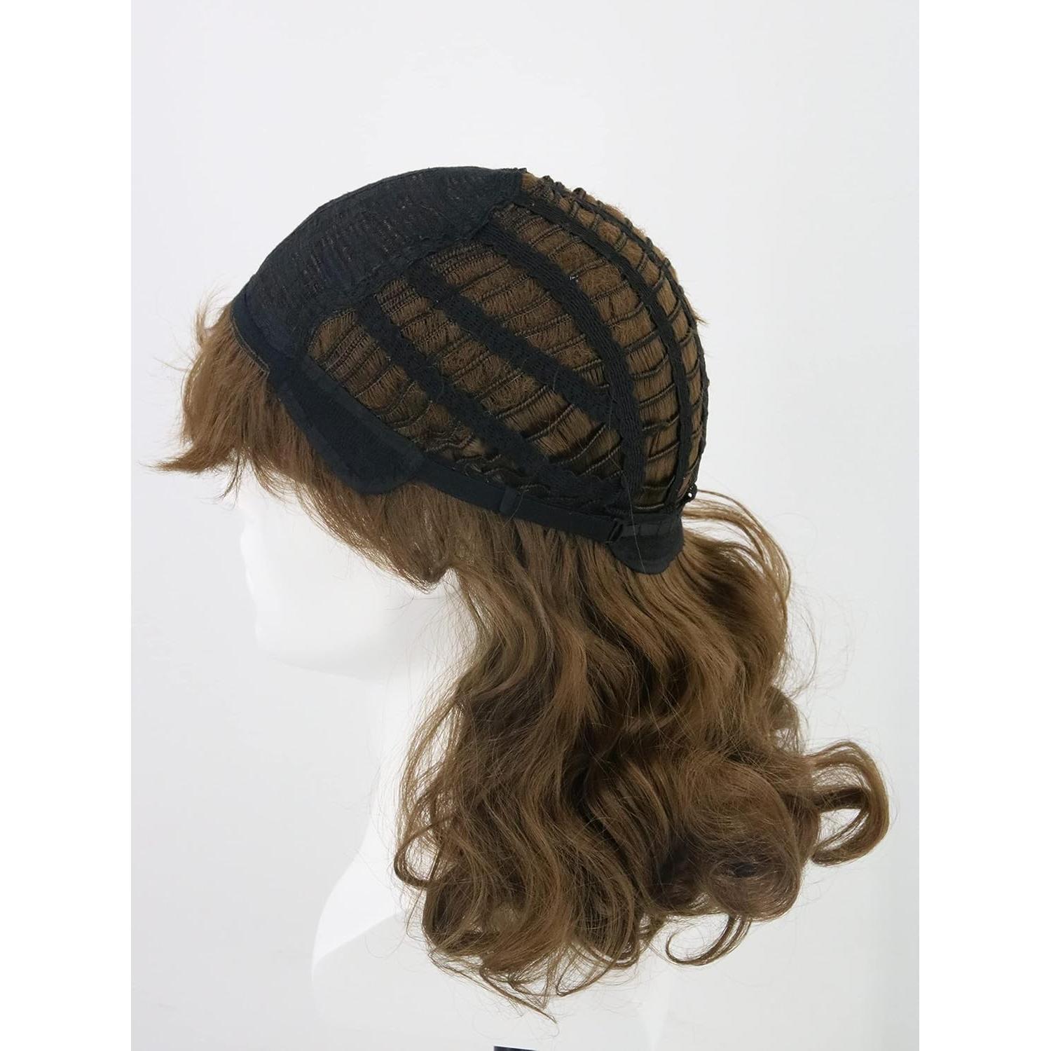 Peluca Mullet Rizada Marrón LeMarnia para Disfraz