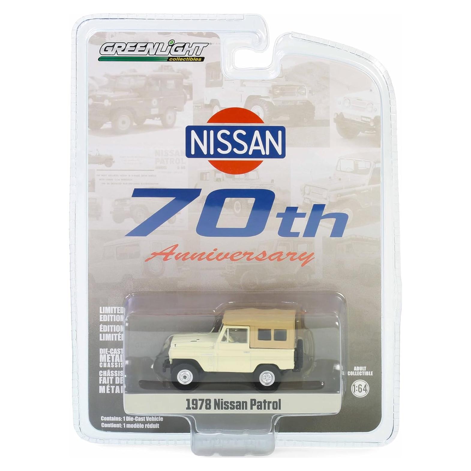 Coche Diecast Nissan Patrol 1978 Greenlight 1/64 Edición 70 Aniversario