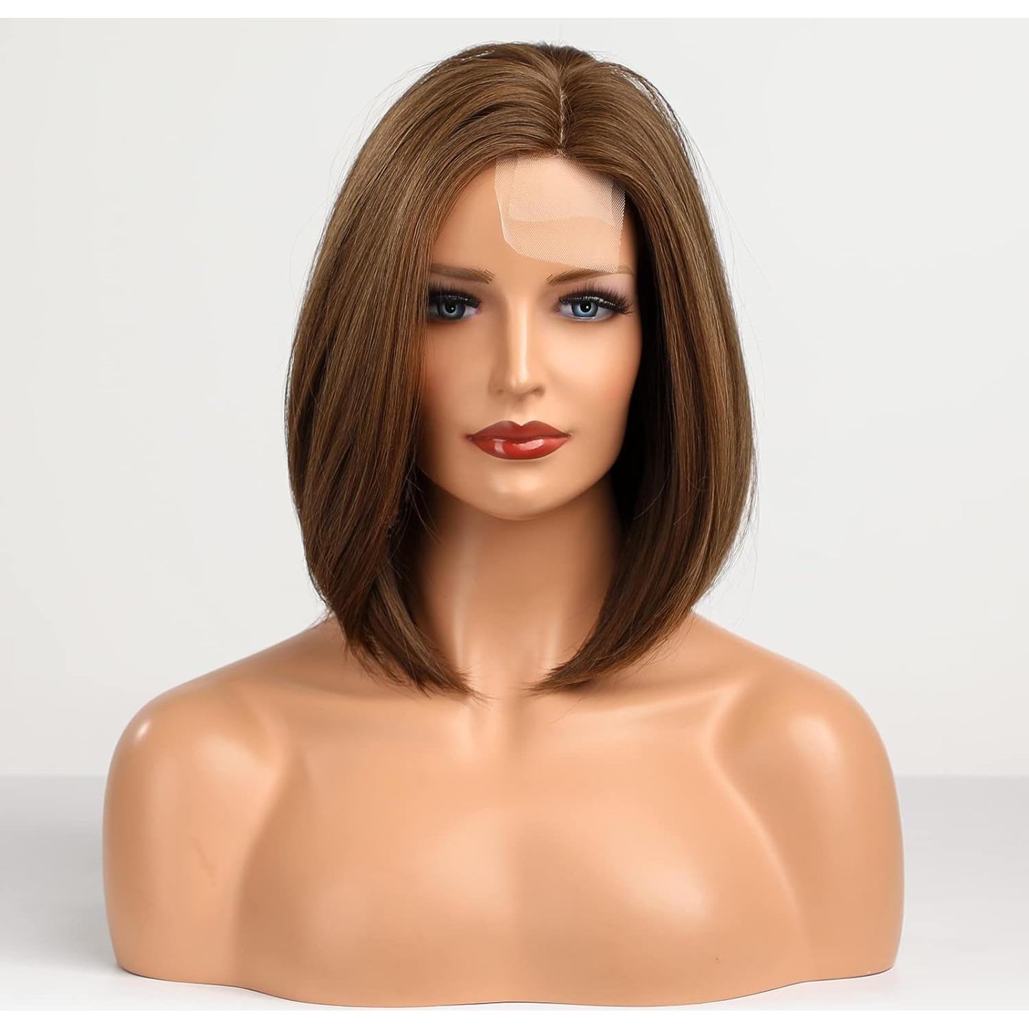 Peluca Bob Marrón HAIRCUBE 30 cm Sintética Resistente