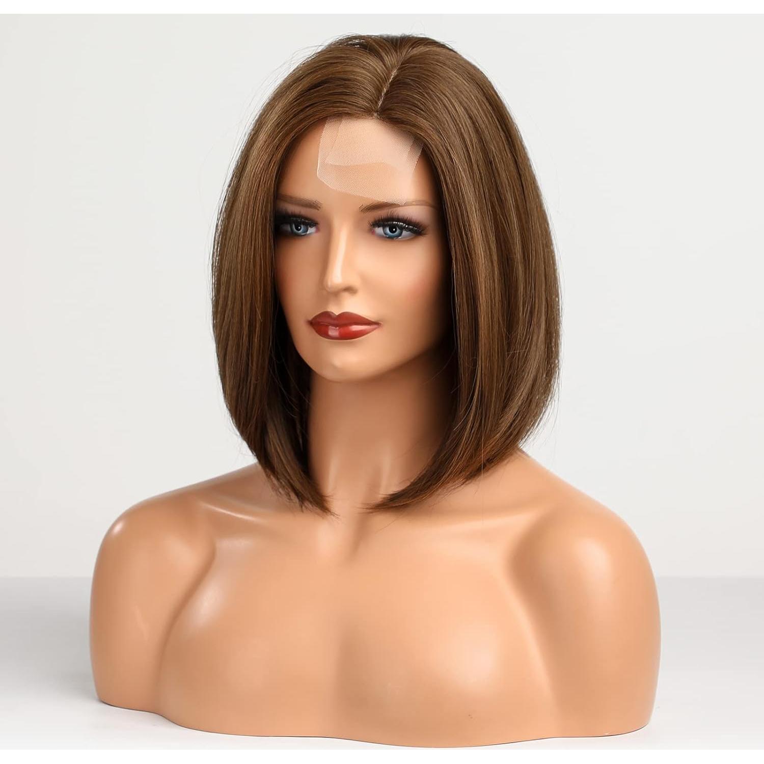 Peluca Bob Marrón HAIRCUBE 30 cm Sintética Resistente