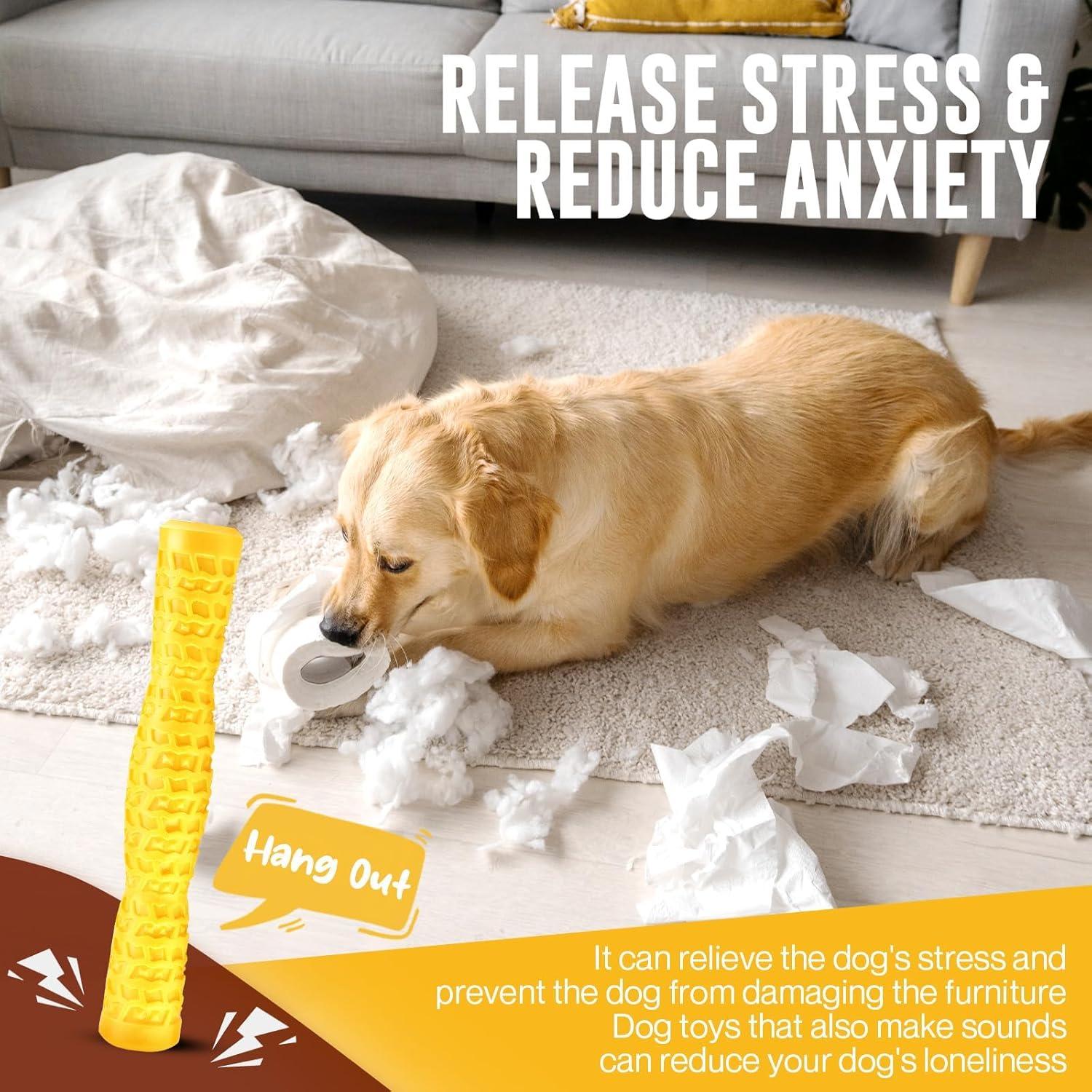 Juguete Squeaky para Perros LOYEE Palo Interactivo 29cm Amarillo