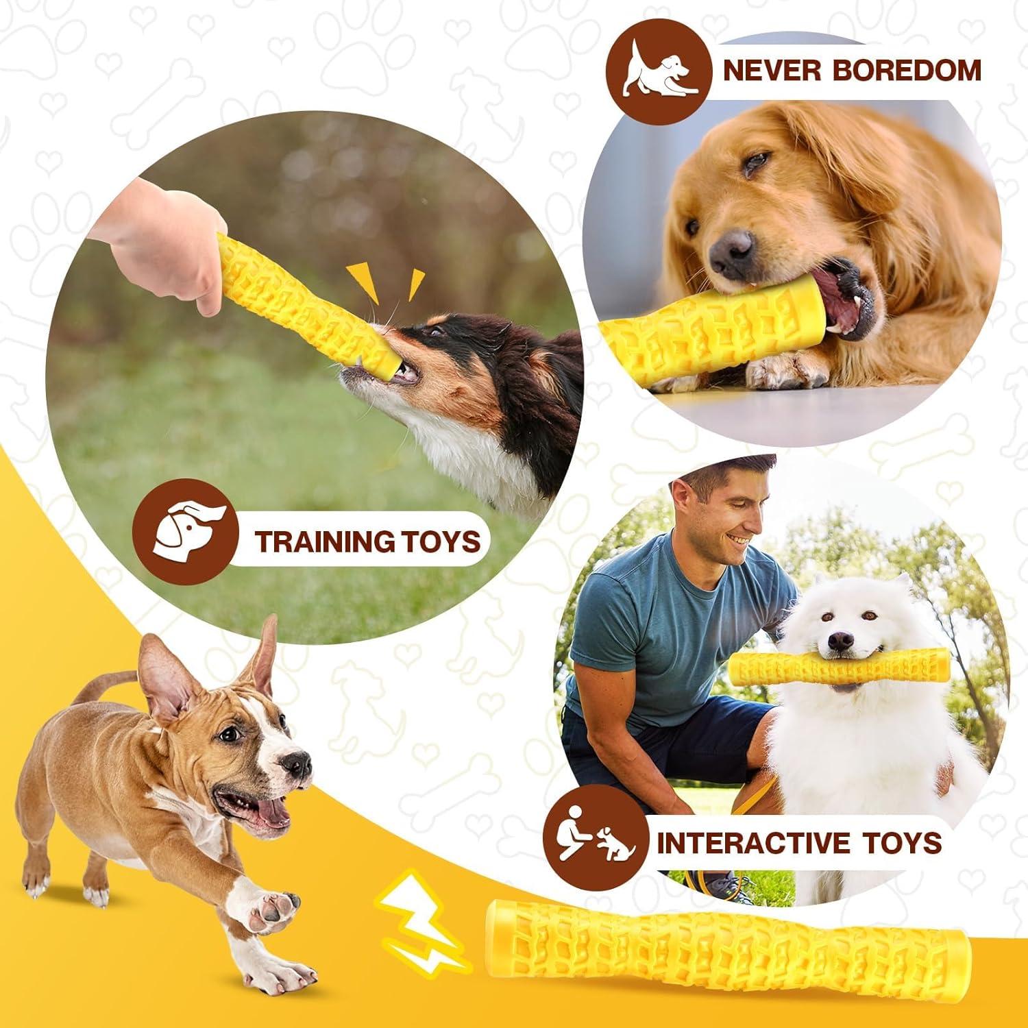 Juguete Squeaky para Perros LOYEE Palo Interactivo 29cm Amarillo