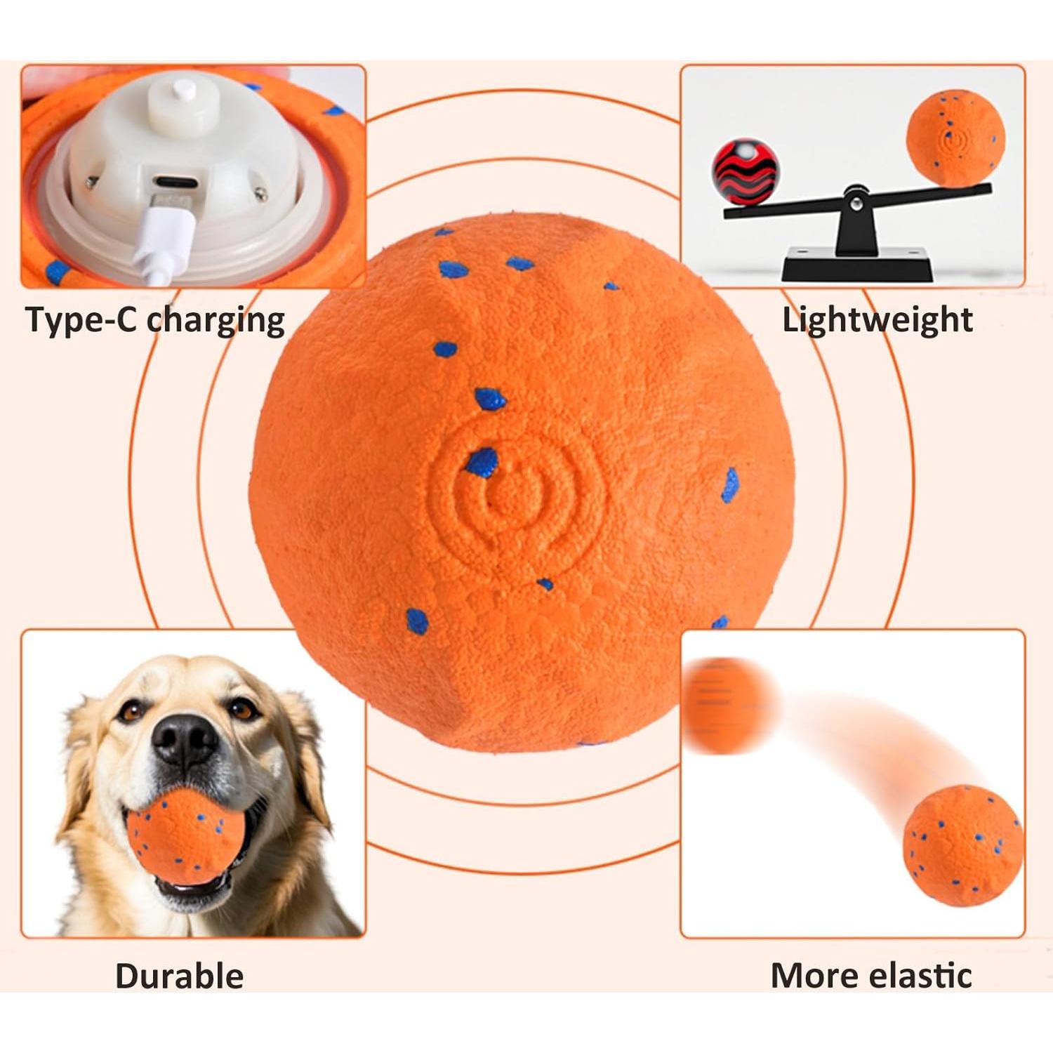 Pelota Interactiva para Perros SWANVIEW Naranja 2.54cm Recargable
