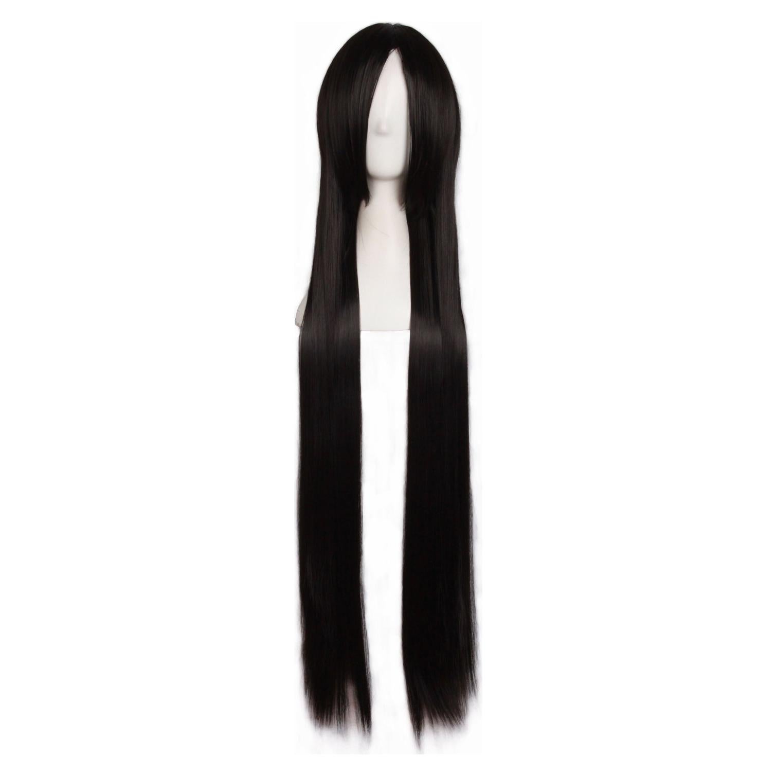 Peluca Larga Recta Negra 100 cm MapofBeauty para Cosplay