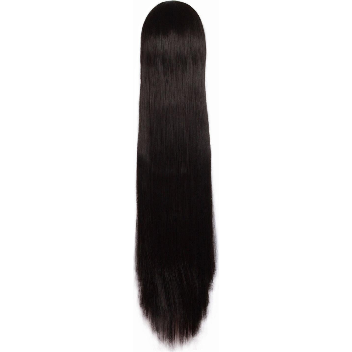 Peluca Larga Recta Negra 100 cm MapofBeauty para Cosplay