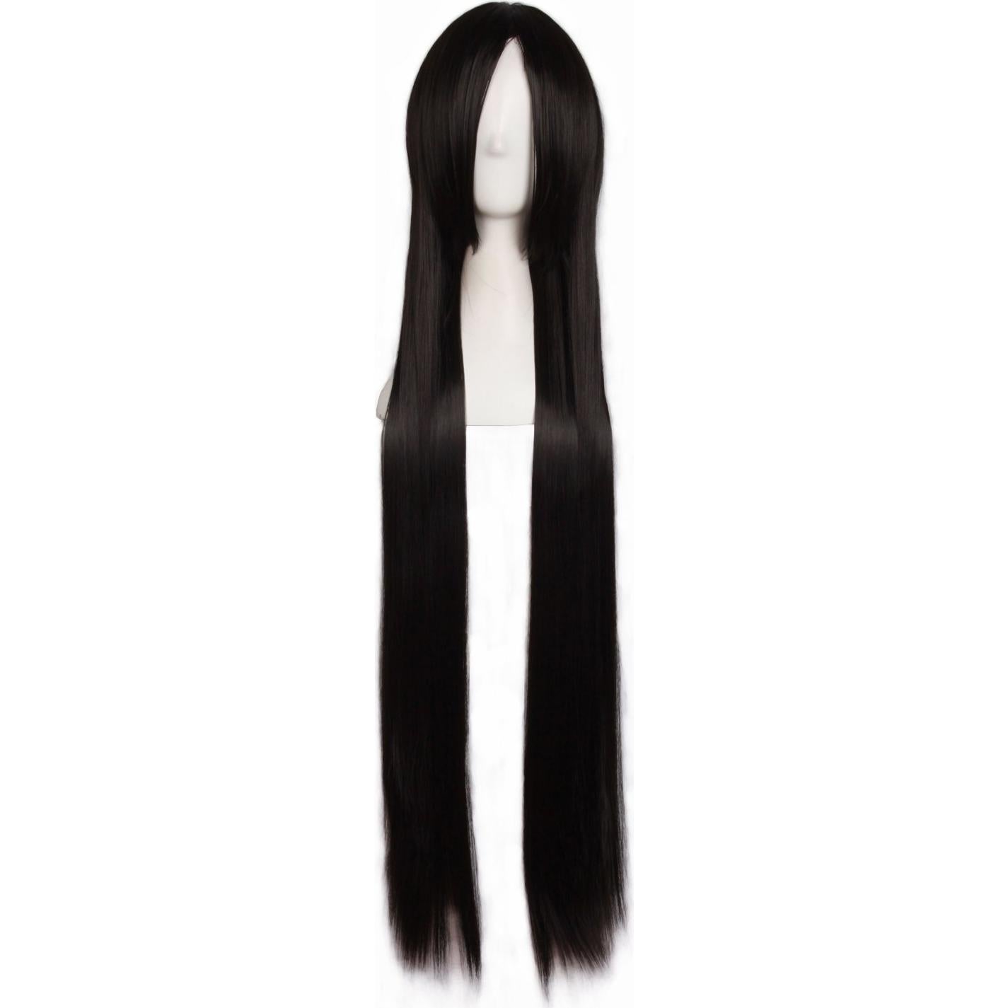 Peluca Larga Recta Negra 100 cm MapofBeauty para Cosplay