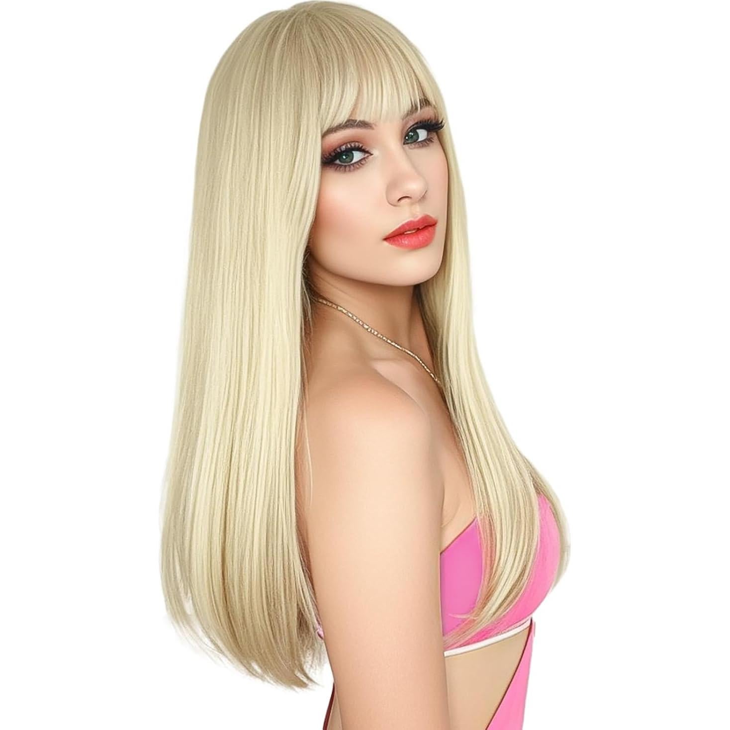 Peluca Rubia con Flequillo ENTRANCED STYLES 55,88 cm
