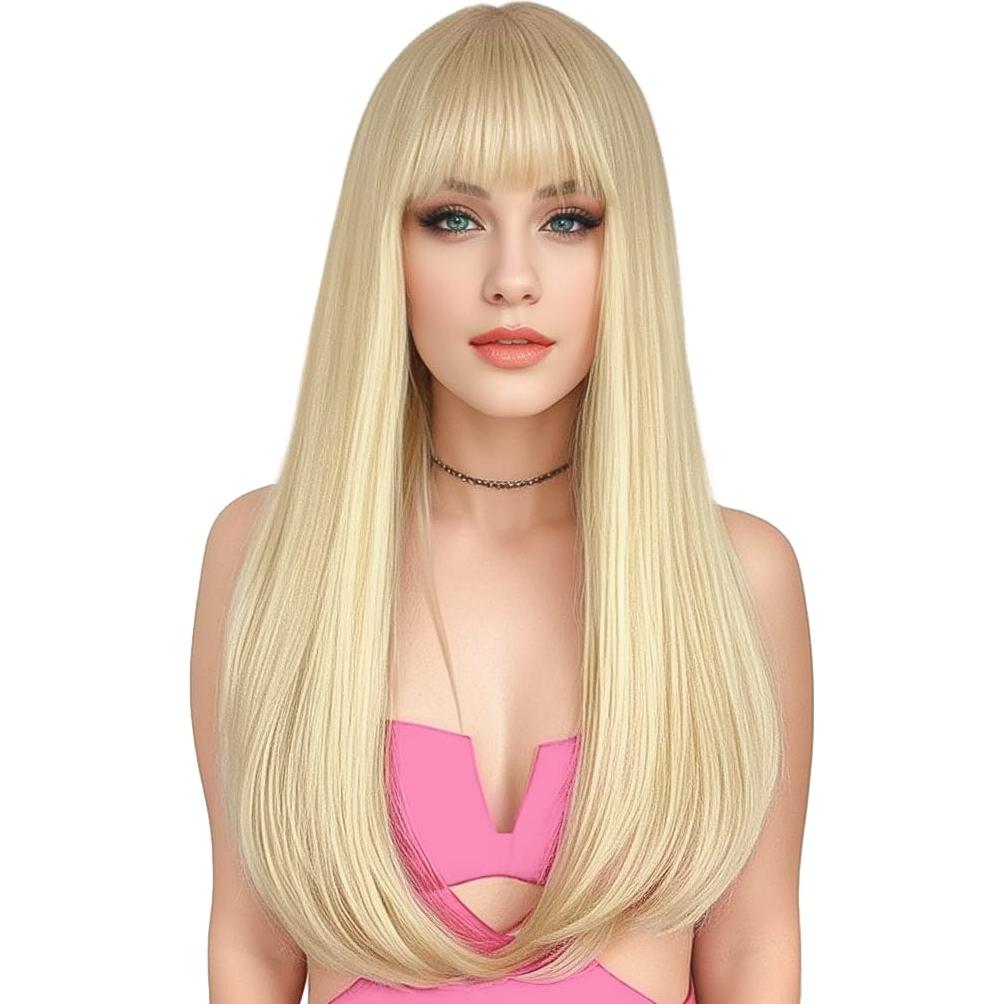 Peluca Rubia con Flequillo ENTRANCED STYLES 55,88 cm