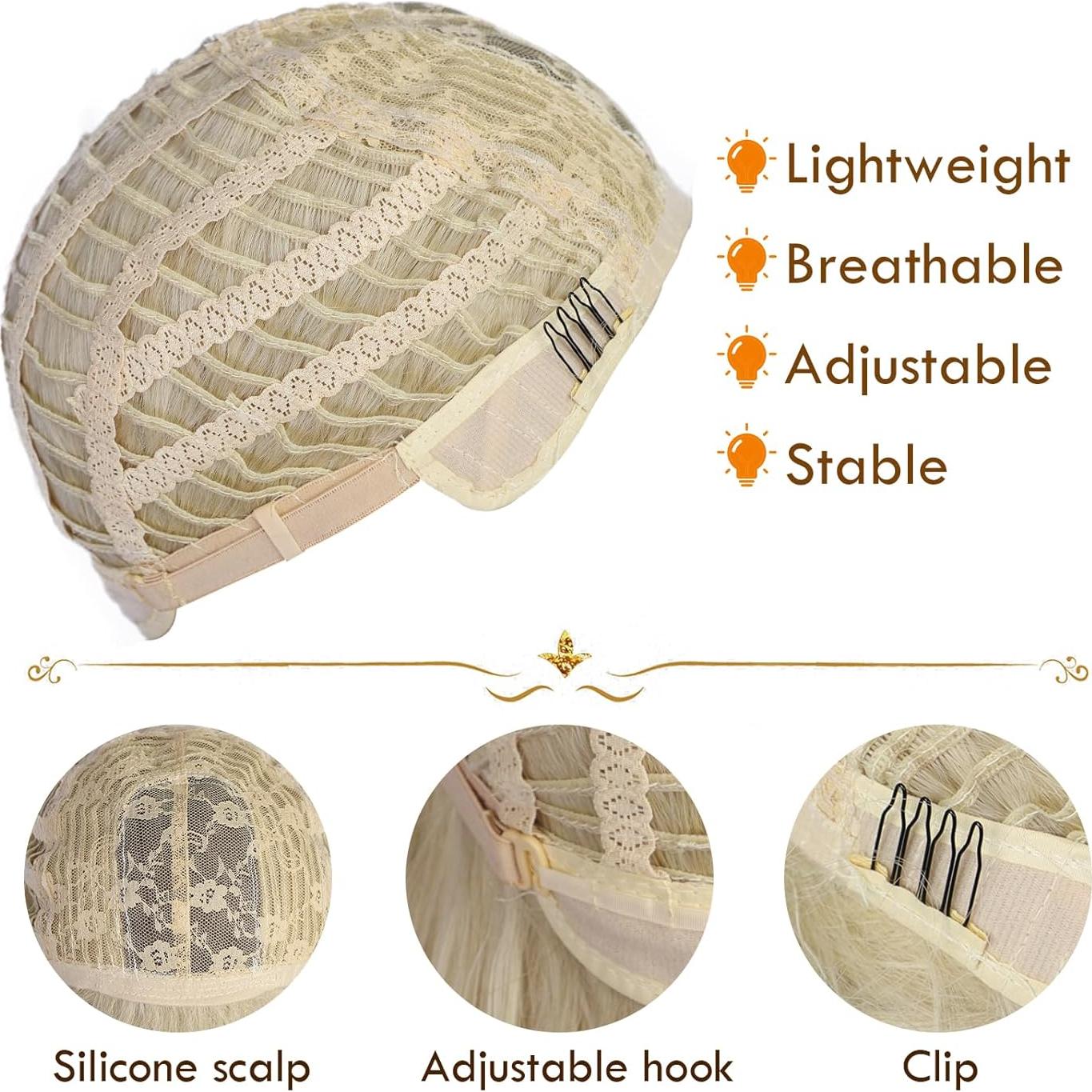 Peluca Rubia con Flequillo ENTRANCED STYLES 55,88 cm