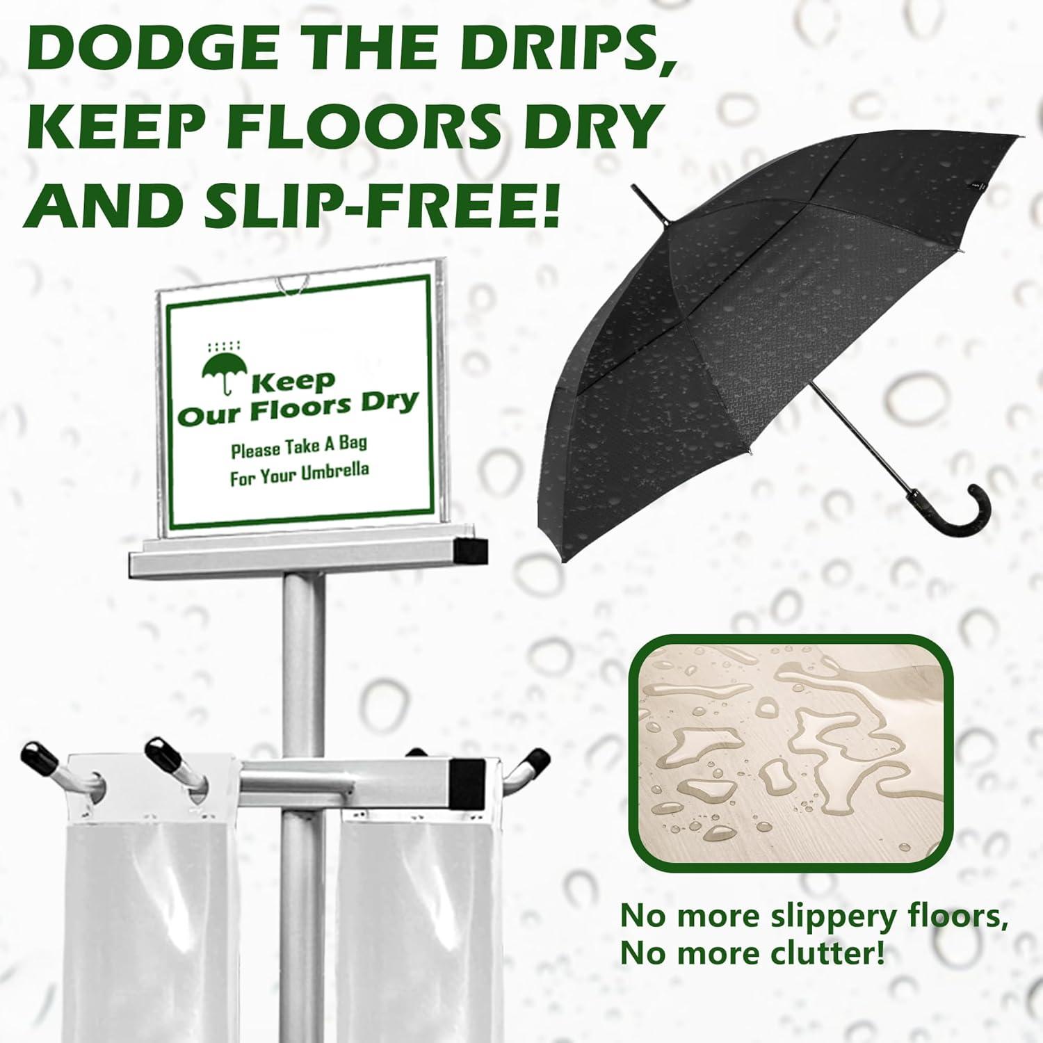 Soporte para Bolsas de Paraguas con 210 Bolsas Desechables Plata