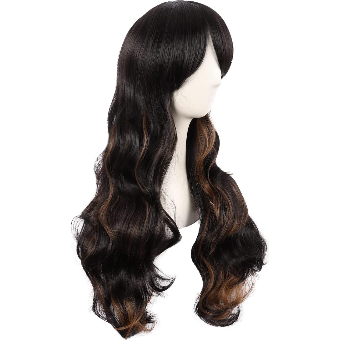 Peluca Sintética MapofBeauty Larga Rizada 70 cm Marrón/Negro