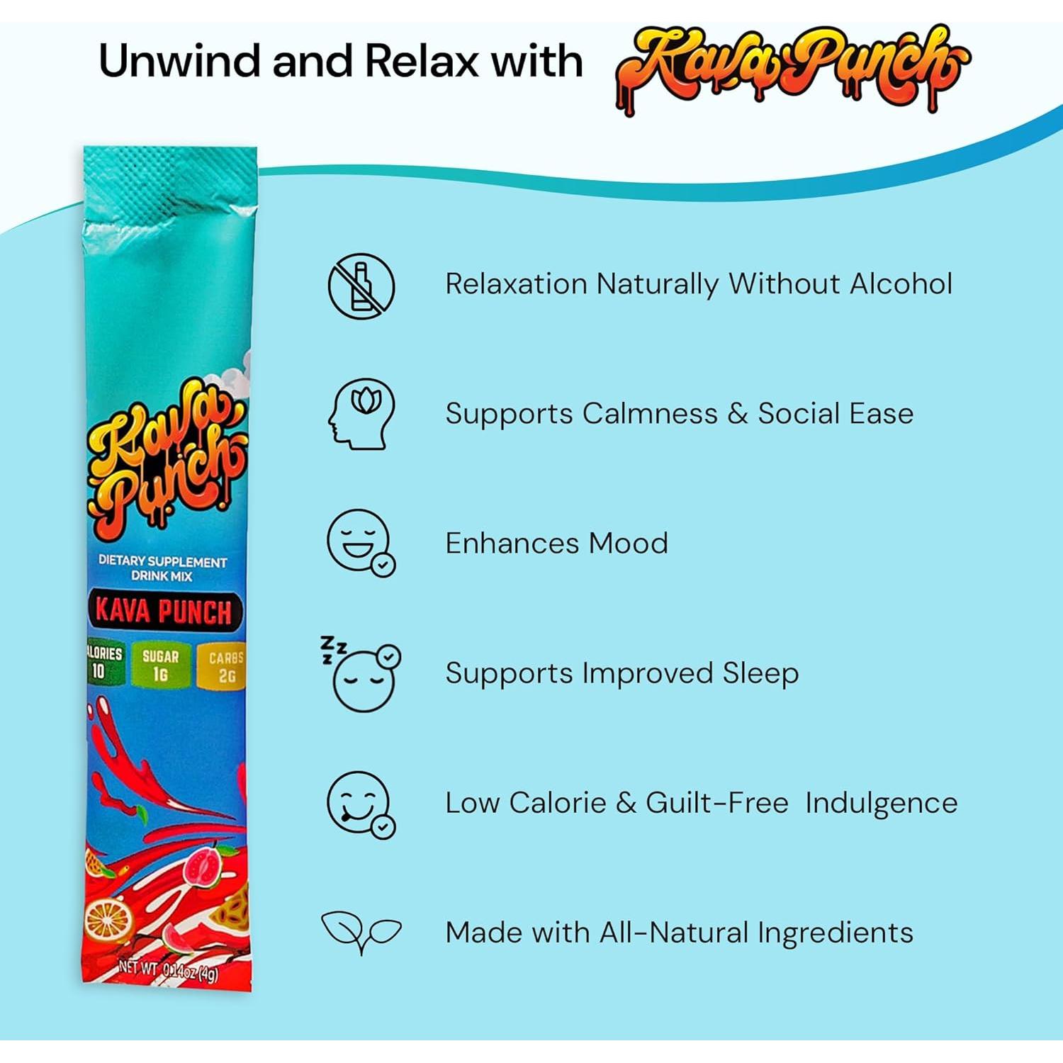 Bebida Relajante Kava Punch - Paquete 12 Bolsitas 68g