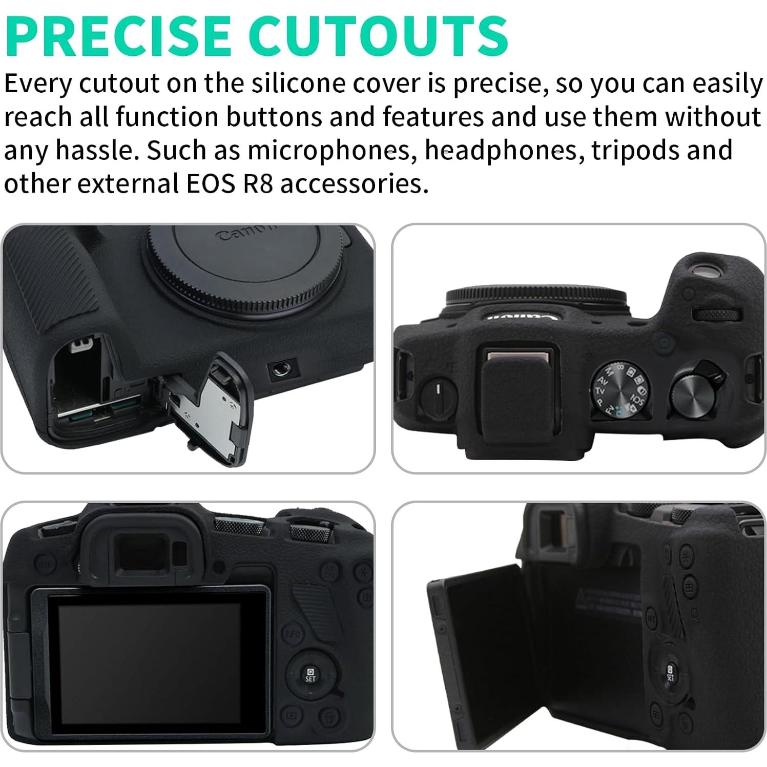 Funda de Silicona EasyHood para Canon EOS R8 - Negra