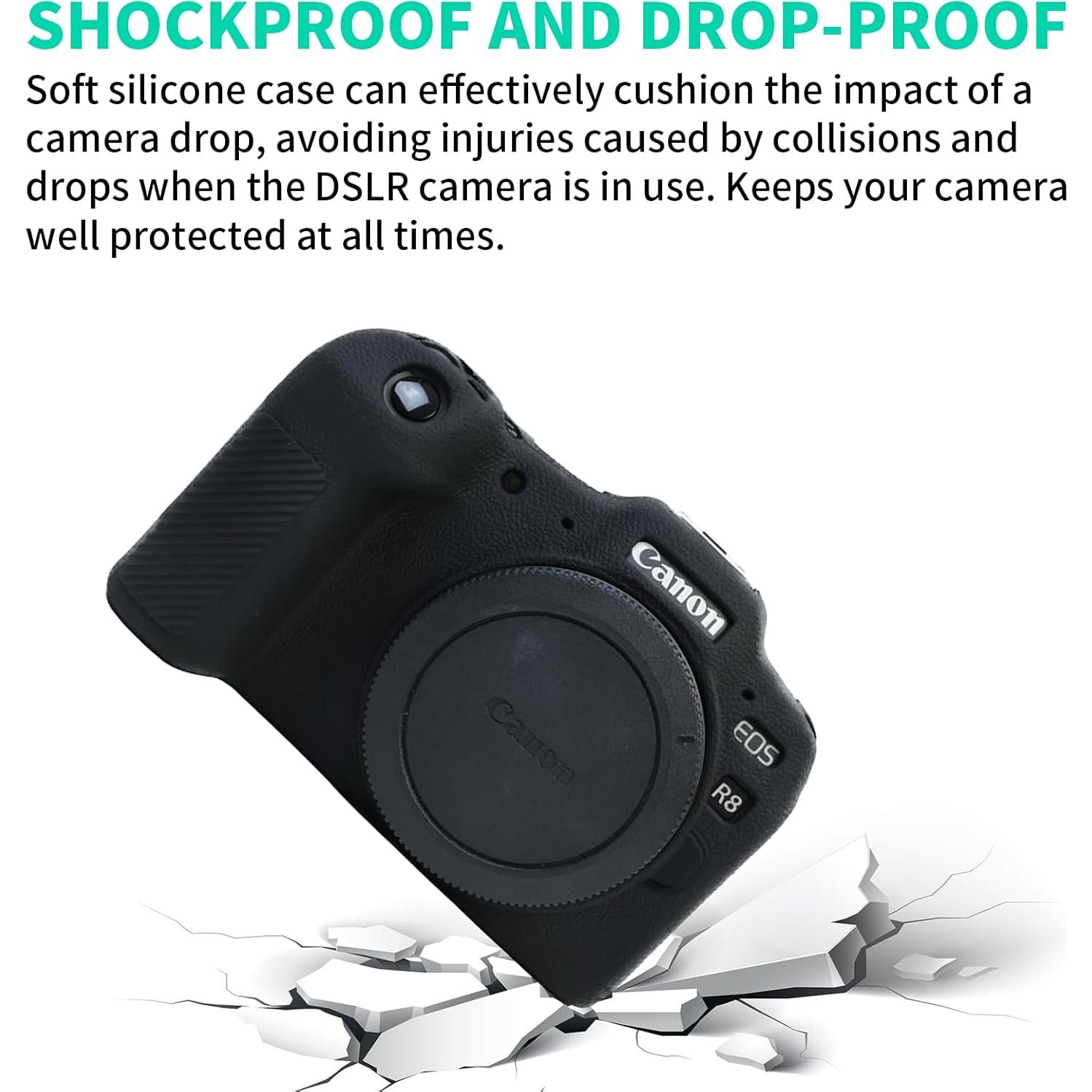 Funda de Silicona EasyHood para Canon EOS R8 - Negra