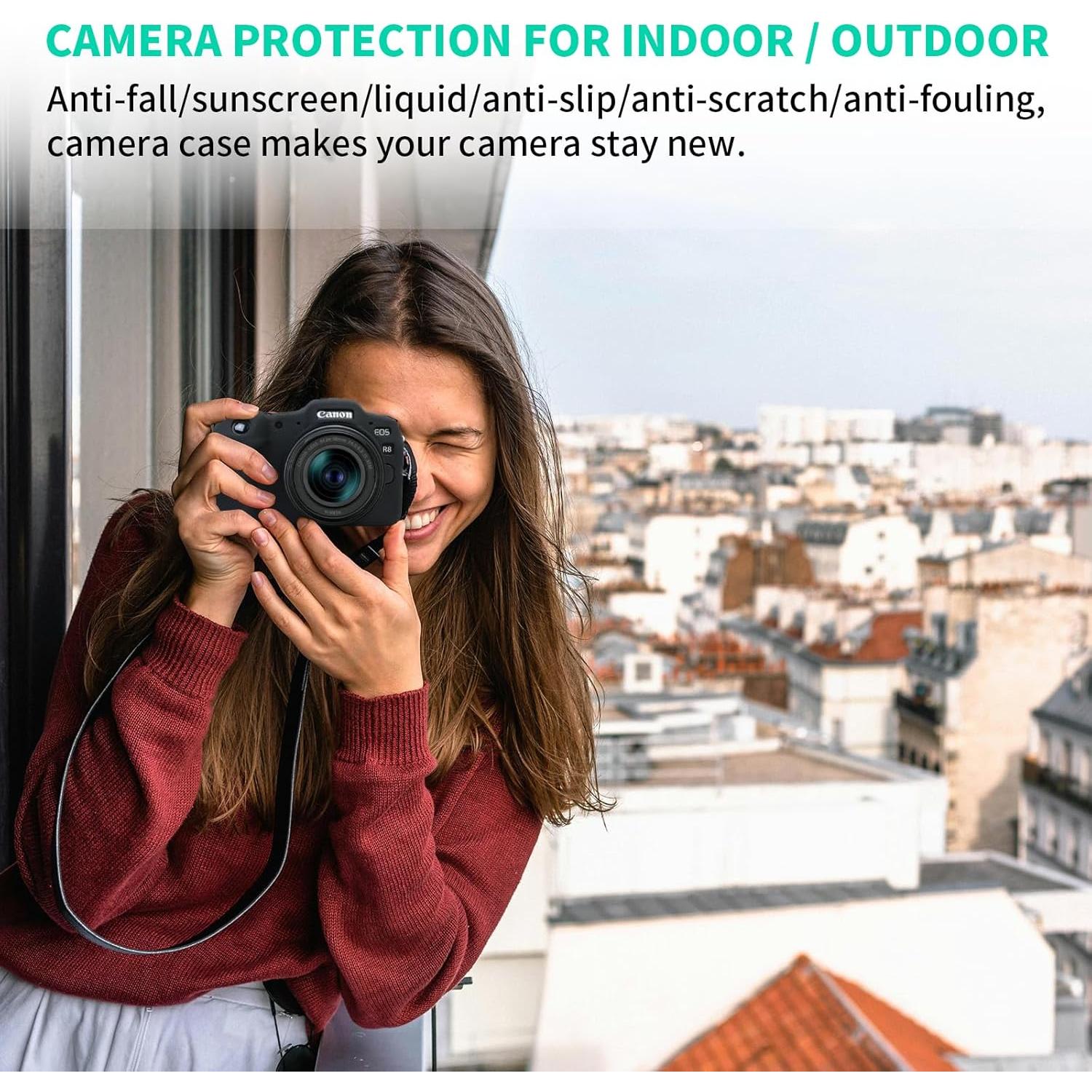 Funda de Silicona EasyHood para Canon EOS R8 - Negra