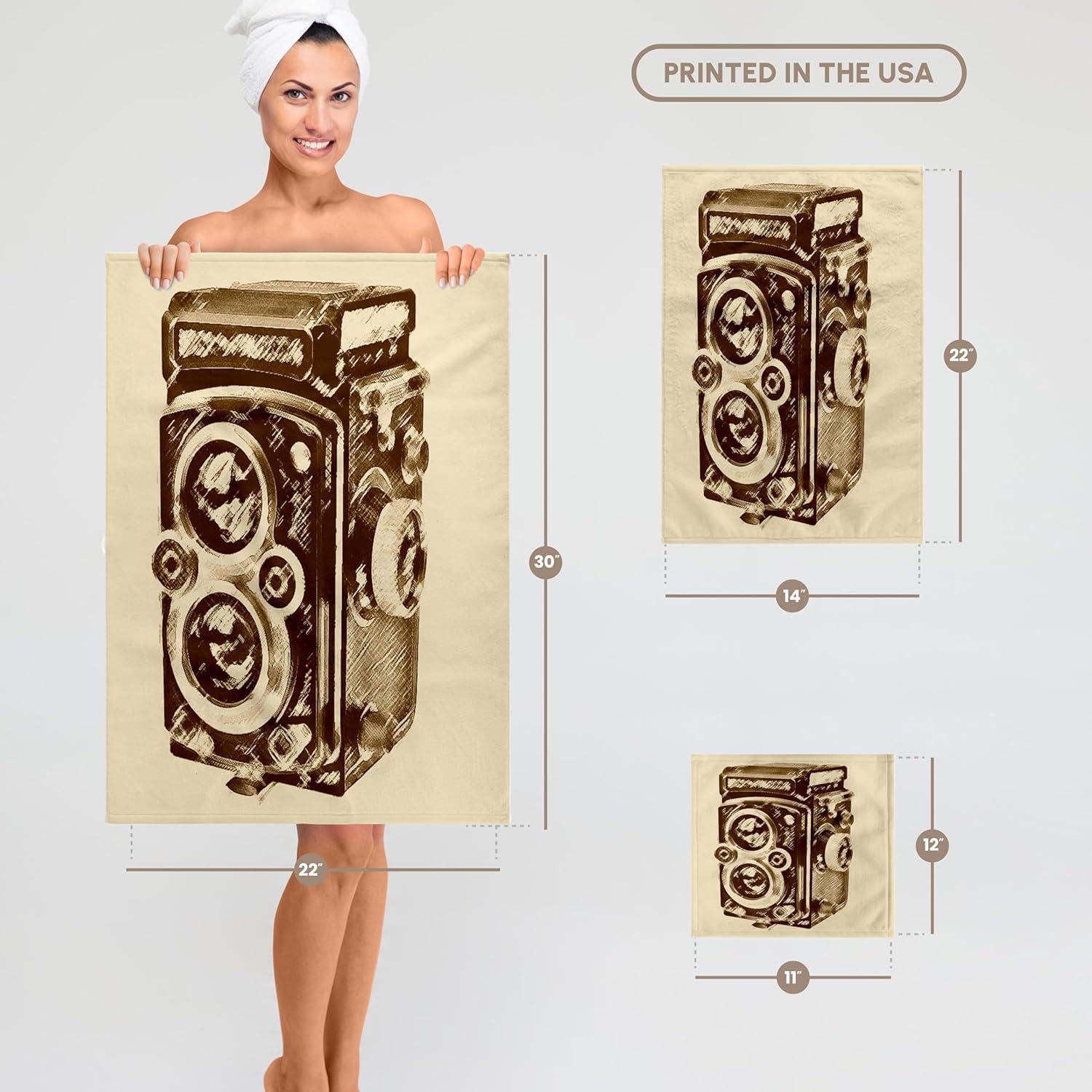 Toalla de Baño de Mano 3dRose 55.88x76.2 cm Cámara Vintage