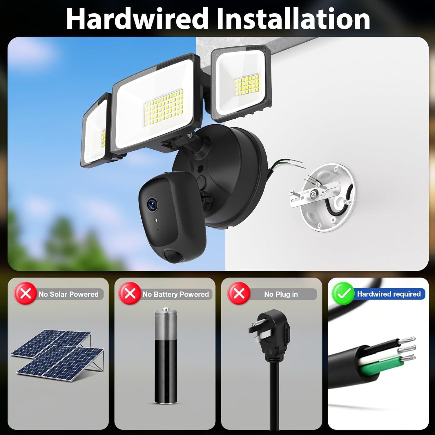 Cámara de Inundación Onforu 55W 5500 Lúmenes 2K HD Exterior