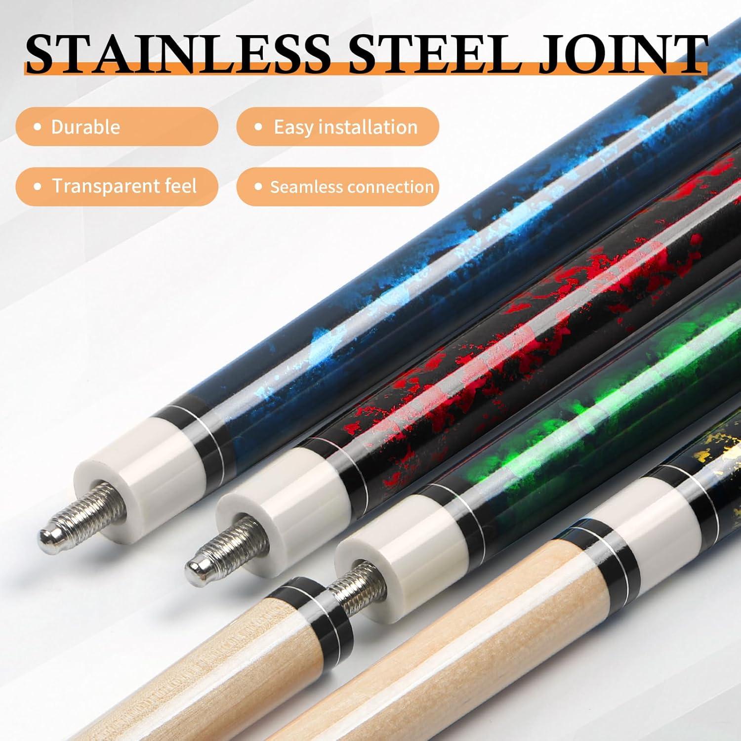 Conjunto de Palos de Billar Kmise 58" Arce Canadiense 4 Colores