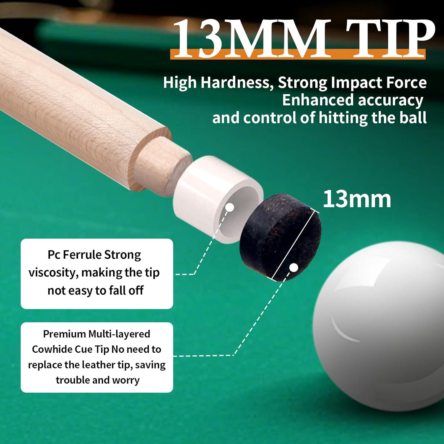 Conjunto de Palos de Billar Kmise 58" Arce Canadiense 4 Colores