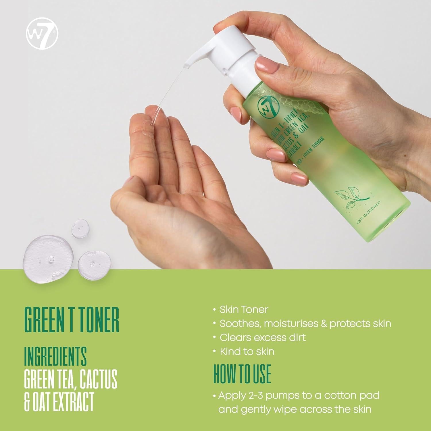 Set de Cuidado Facial W7 Skin Refresh | Limpiador, Tónico, Suero y Hidratante