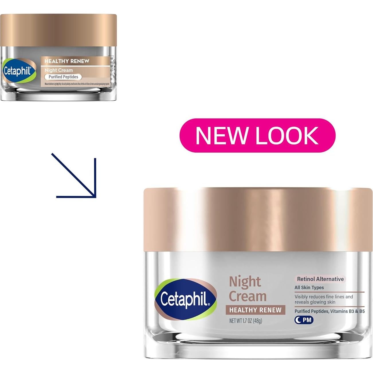 Crema Nocturna Reafirmante Cetaphil Healthy Renew 48 g - Antiarrugas