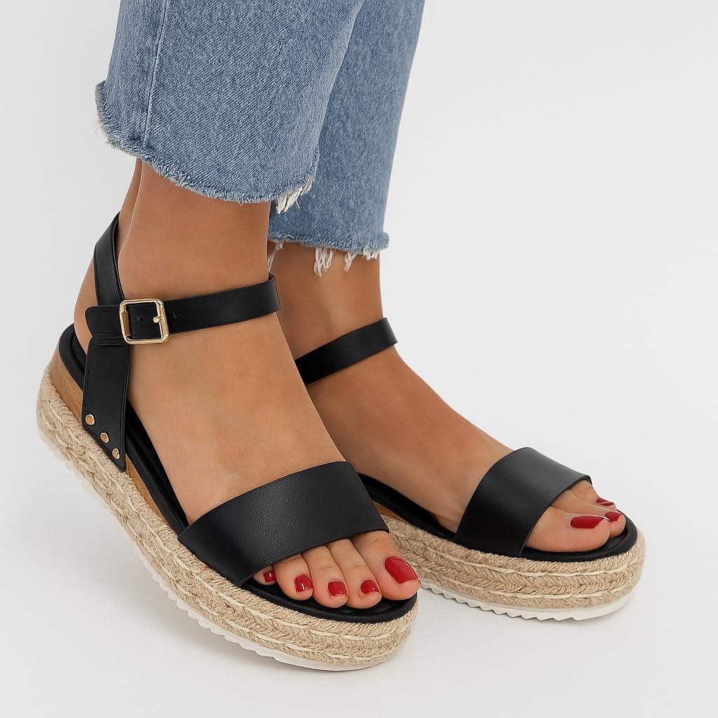 Sandalias de Plataforma Espadrille Cushionaire Melissa para Mujeres - Correa Ajustable y Plantilla de Espuma