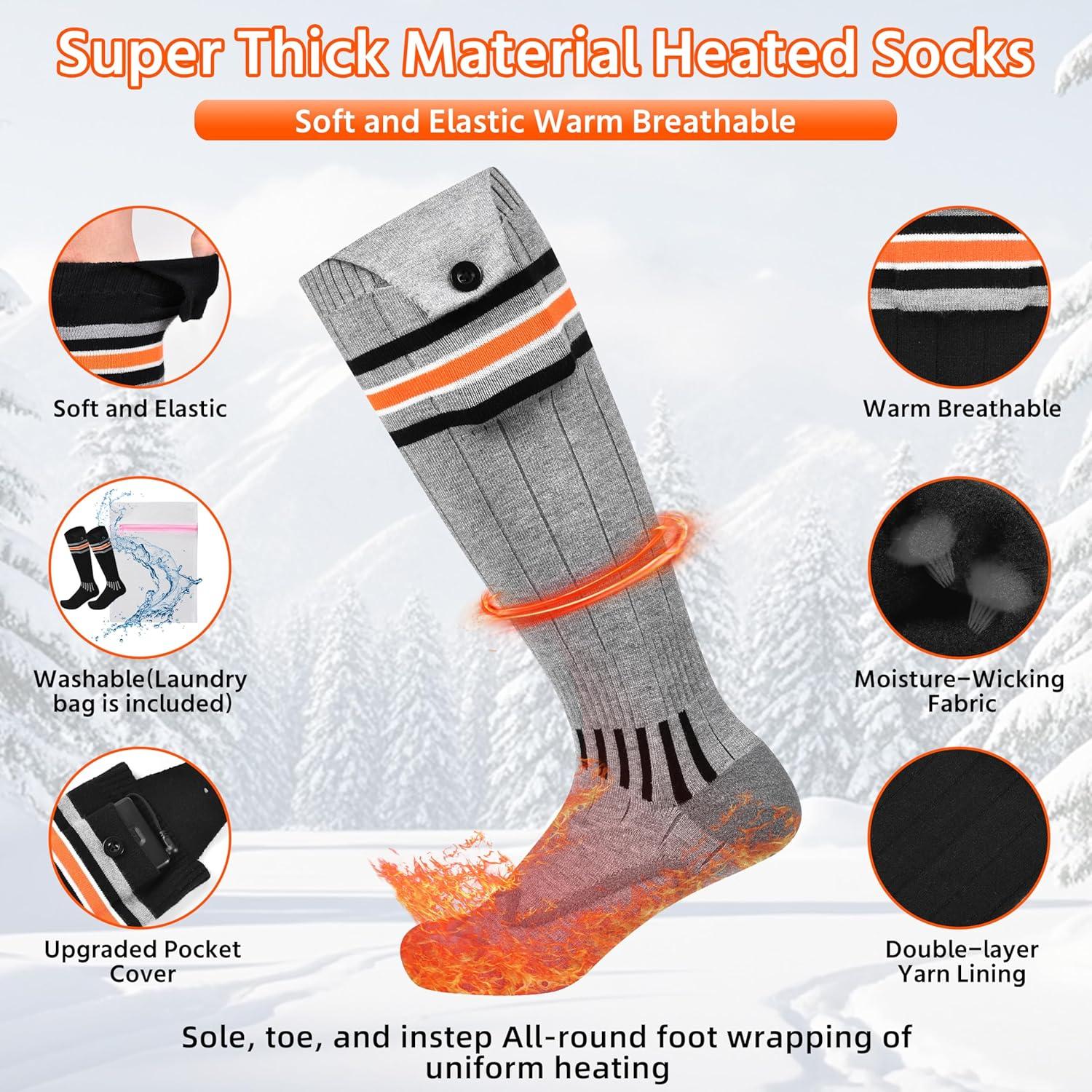 Calcetines Calentados Suonncudst 5000mAh Unisex - 4 Niveles