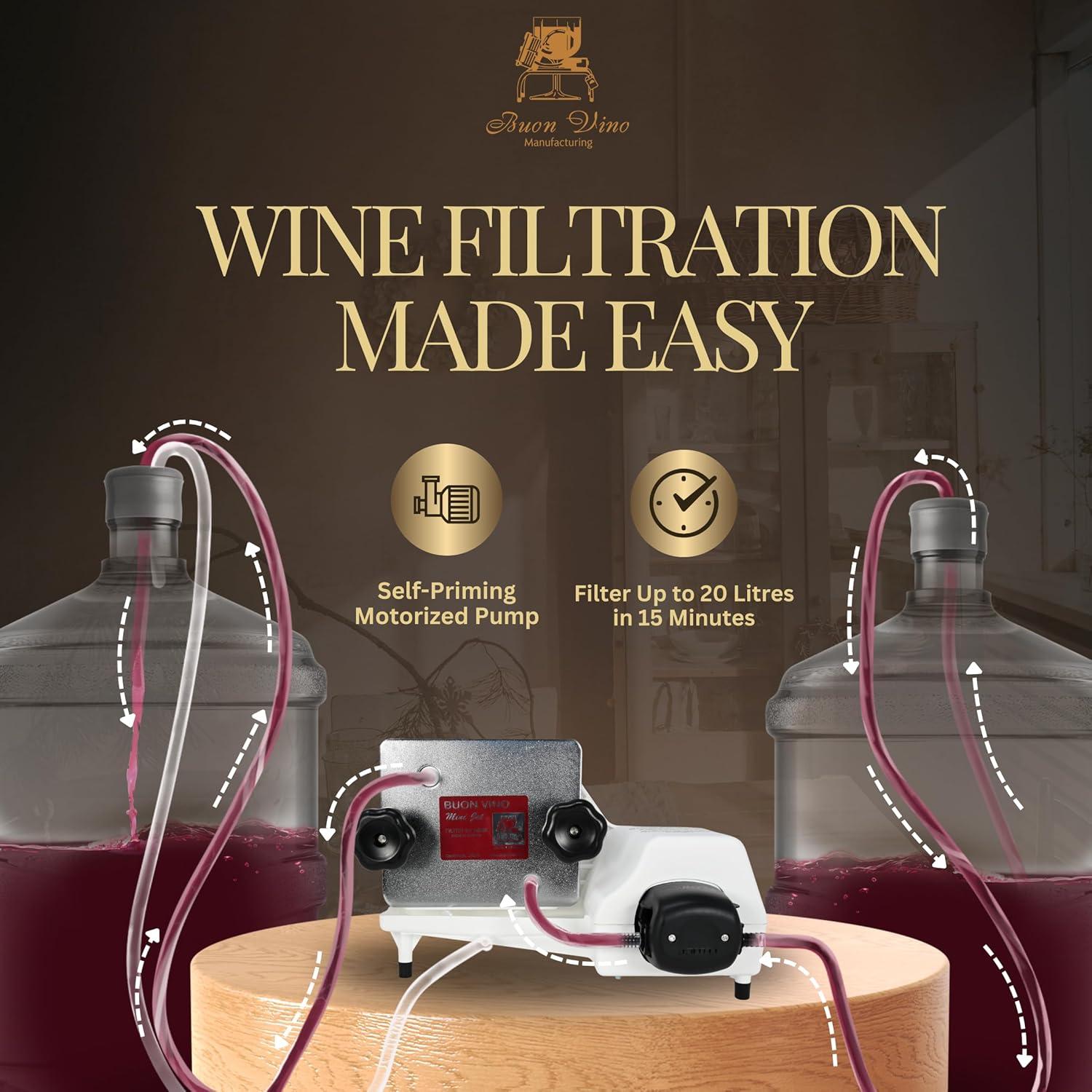 Filtro de Vino Mini Jet Buon Vino - Filtra 20 Litros Rápido