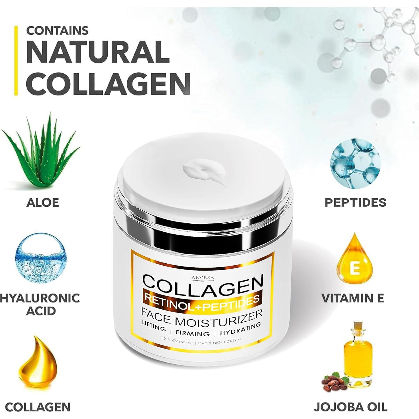 Crema de Colágeno Arvesa 50 ml - Hidratante Facial Antiarrugas