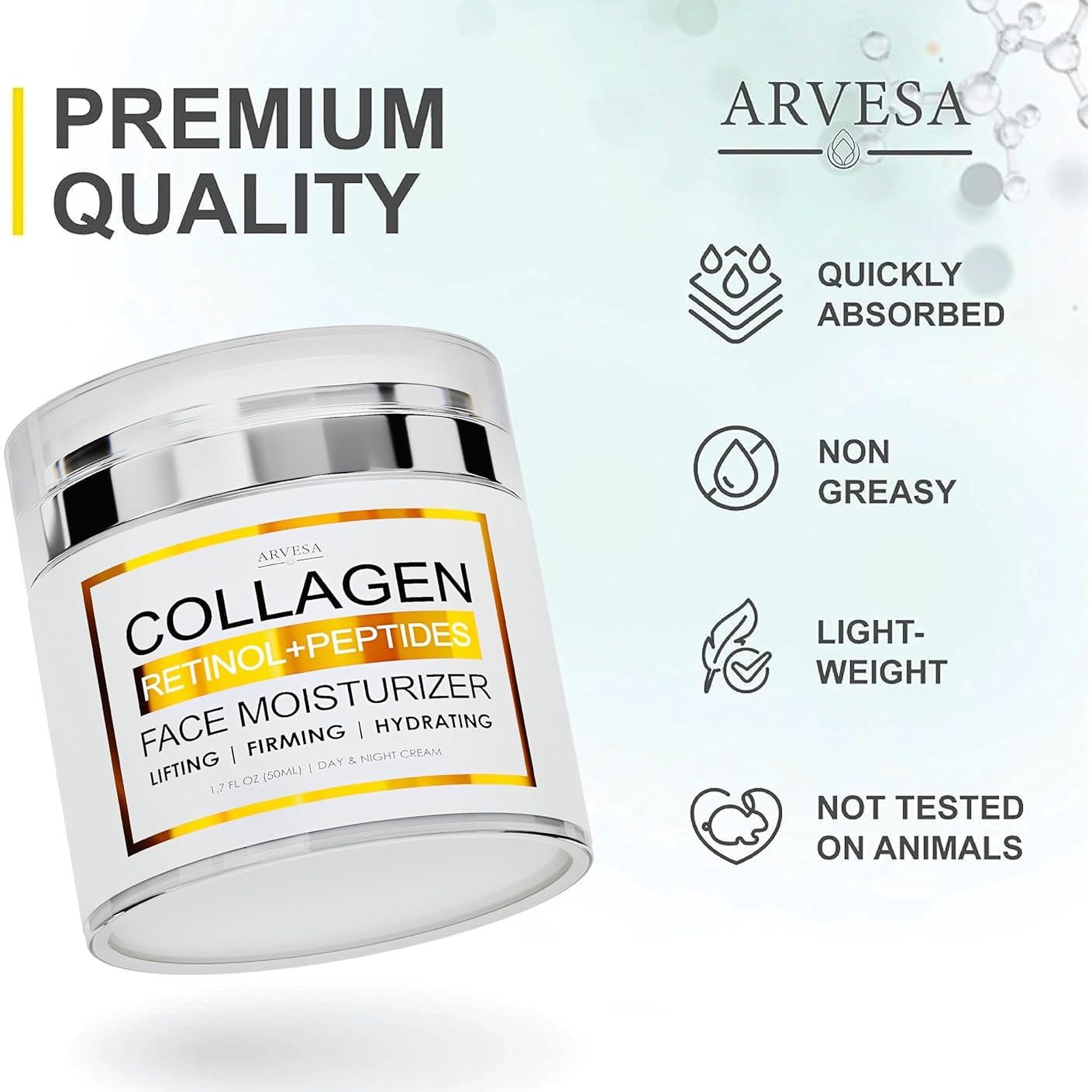 Crema de Colágeno Arvesa 50 ml - Hidratante Facial Antiarrugas