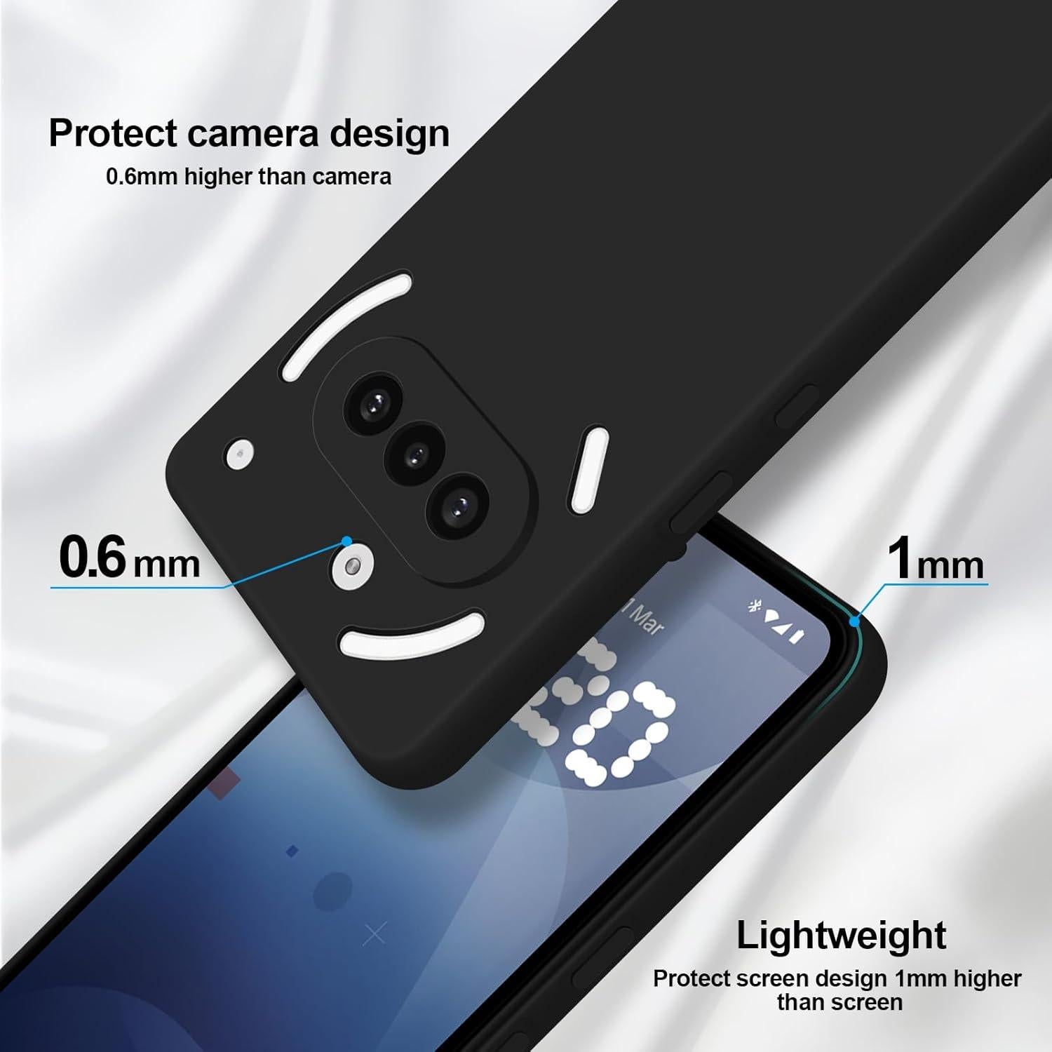 Funda de Silicona GiiYoon para Nothing Phone 3a Negra