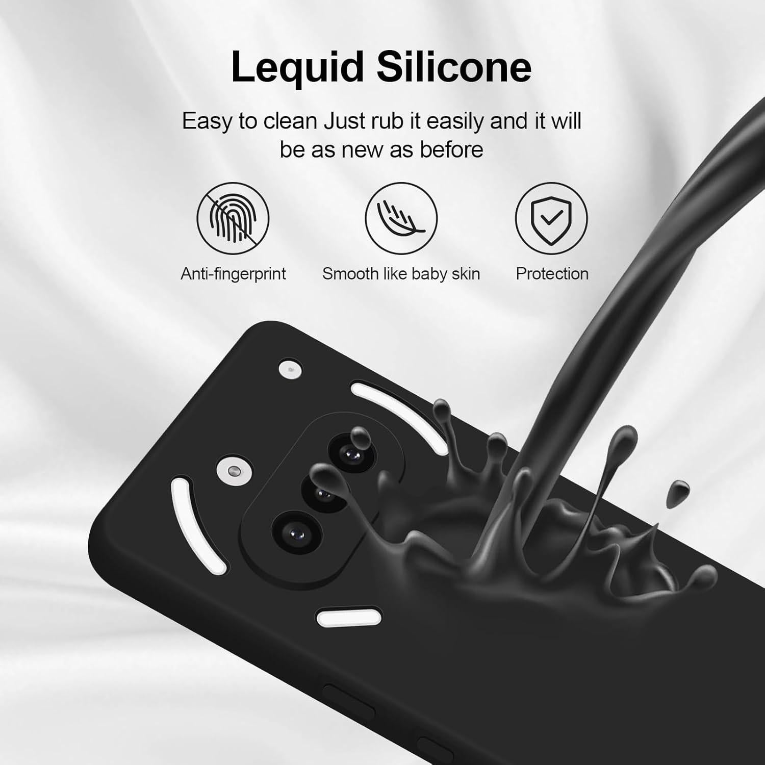 Funda de Silicona GiiYoon para Nothing Phone 3a Negra