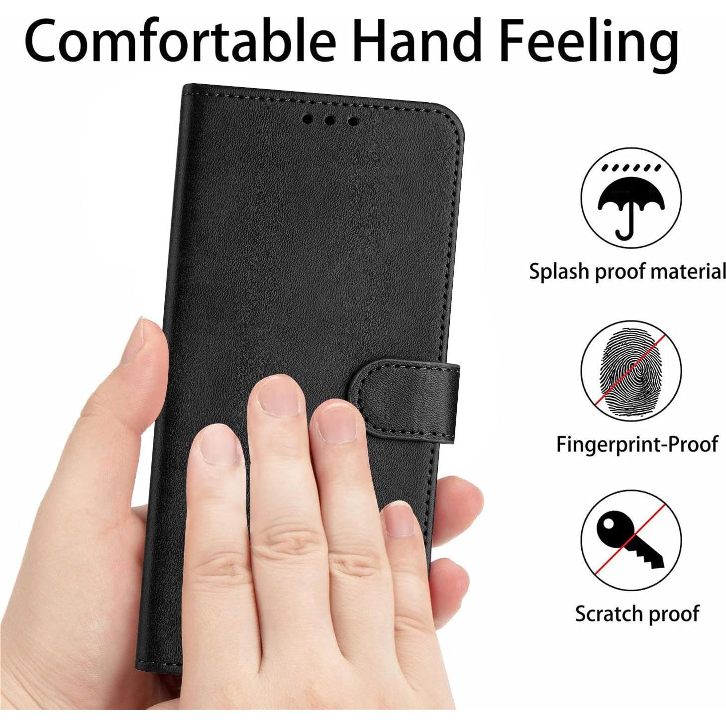 Funda de cuero PU Kukoufey para Nothing CMF Phone 1 - Negra