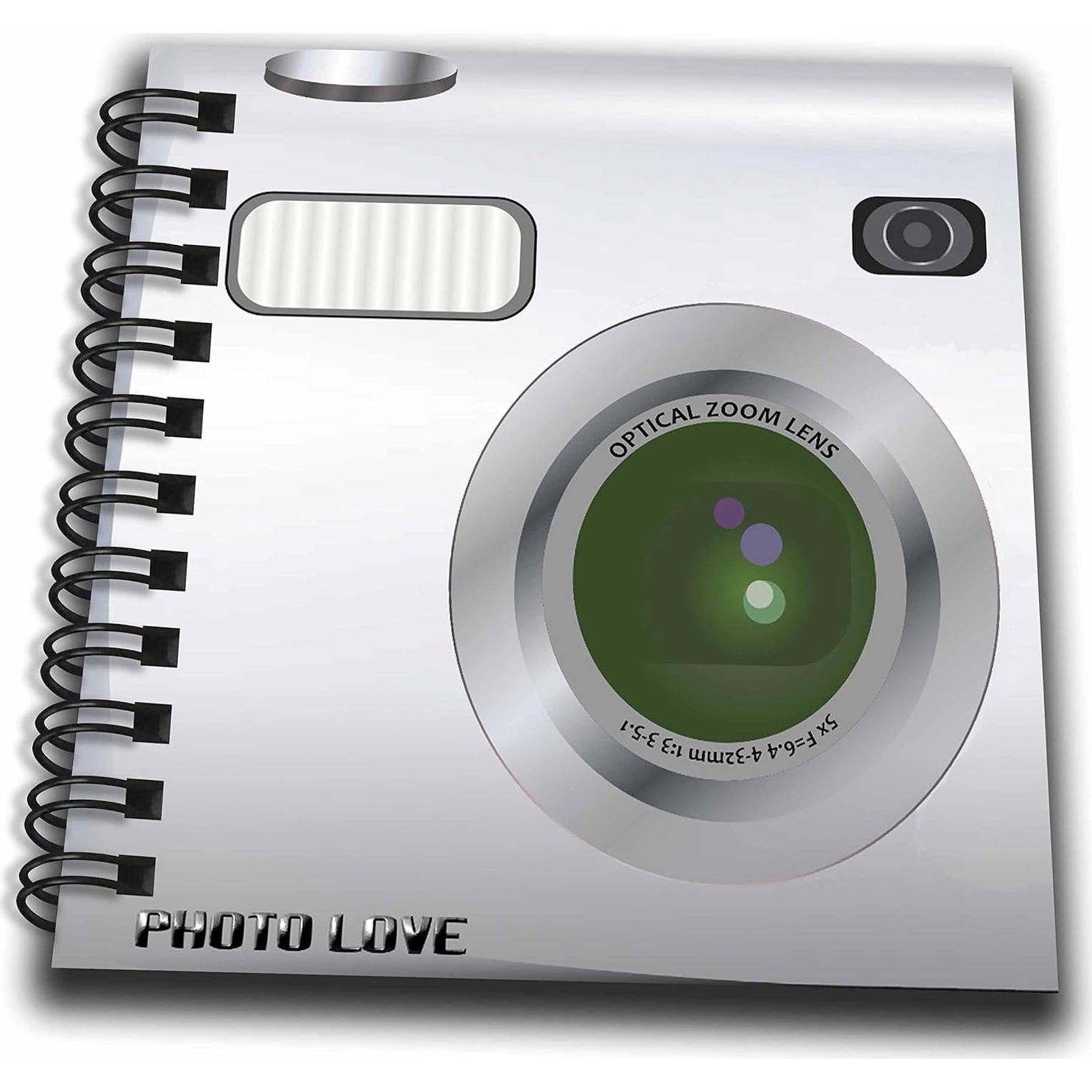 Mini Bloc de Notas 3dRose Diseño Cámara Plateada 10x10 cm