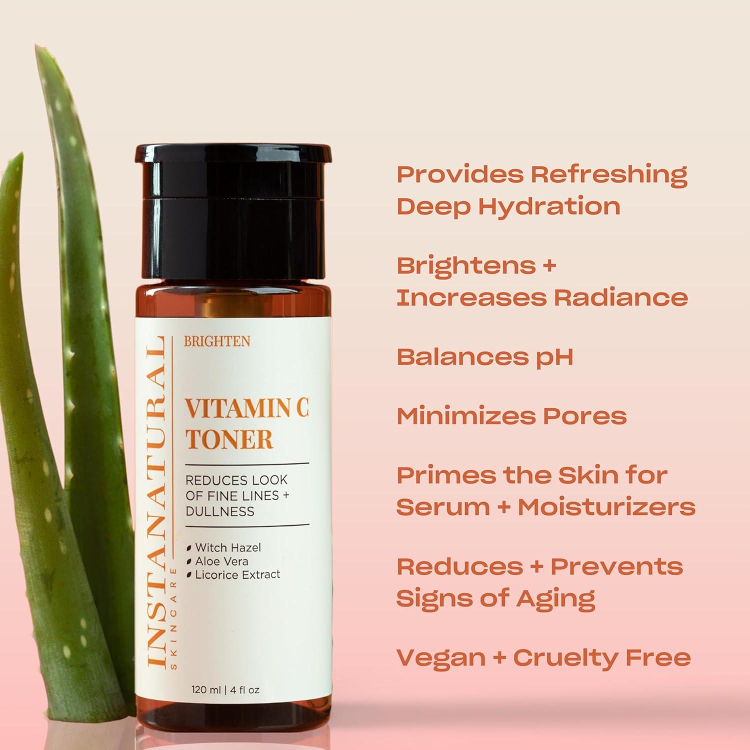 Tónico Facial Vitamina C InstaNatural 118ml Aclara y Equilibra