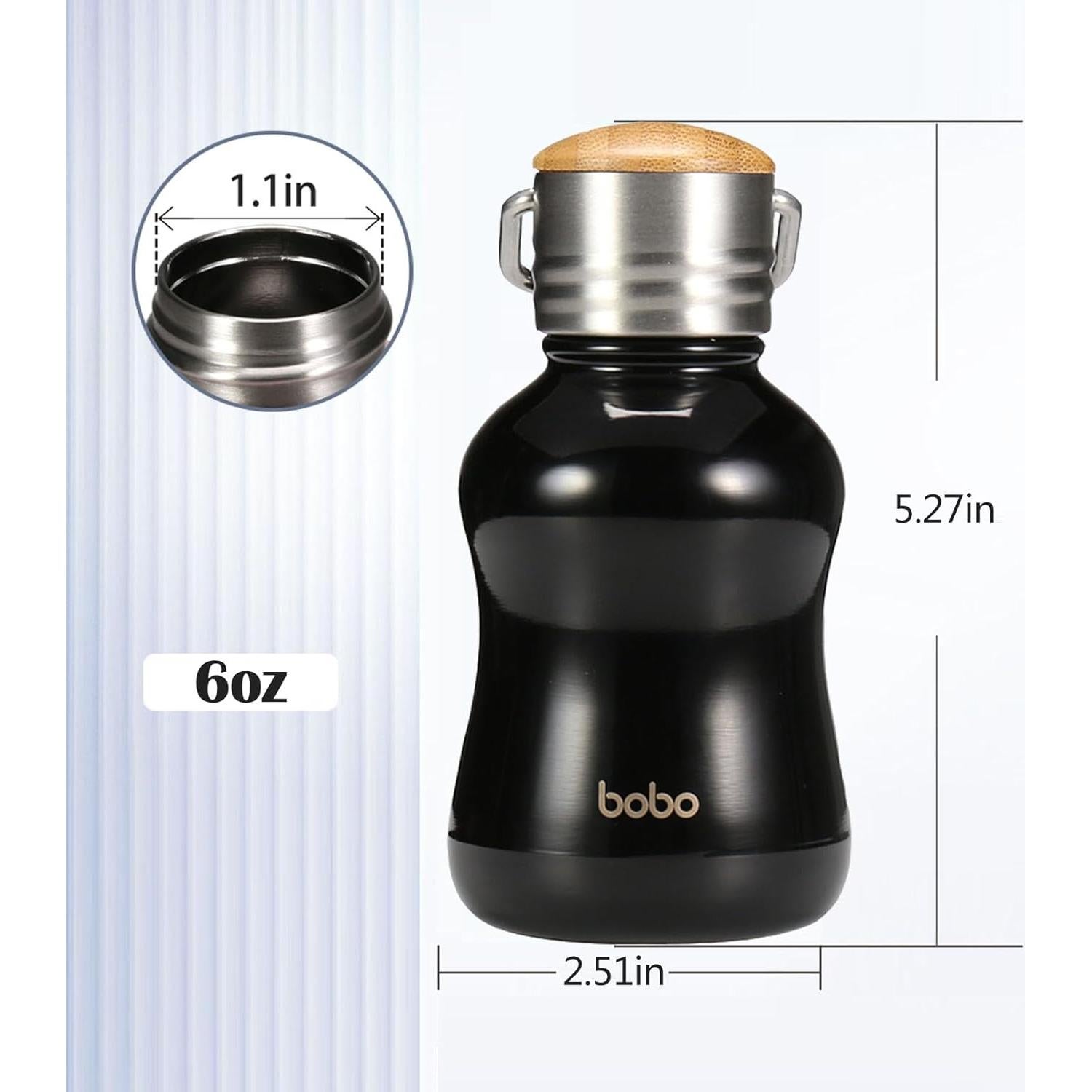 Botella Térmica Aislada YOHKOH 190 ml Acero Inoxidable Negro