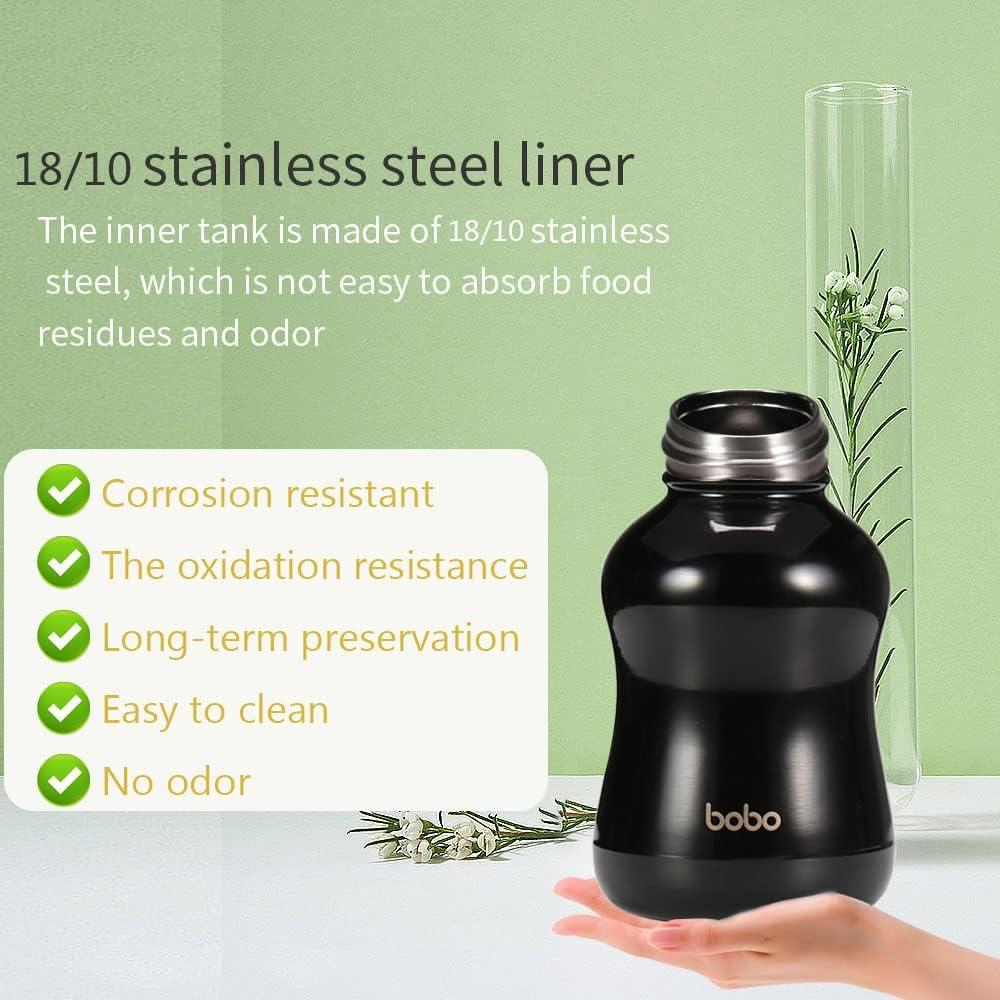 Botella Térmica Aislada YOHKOH 190 ml Acero Inoxidable Negro