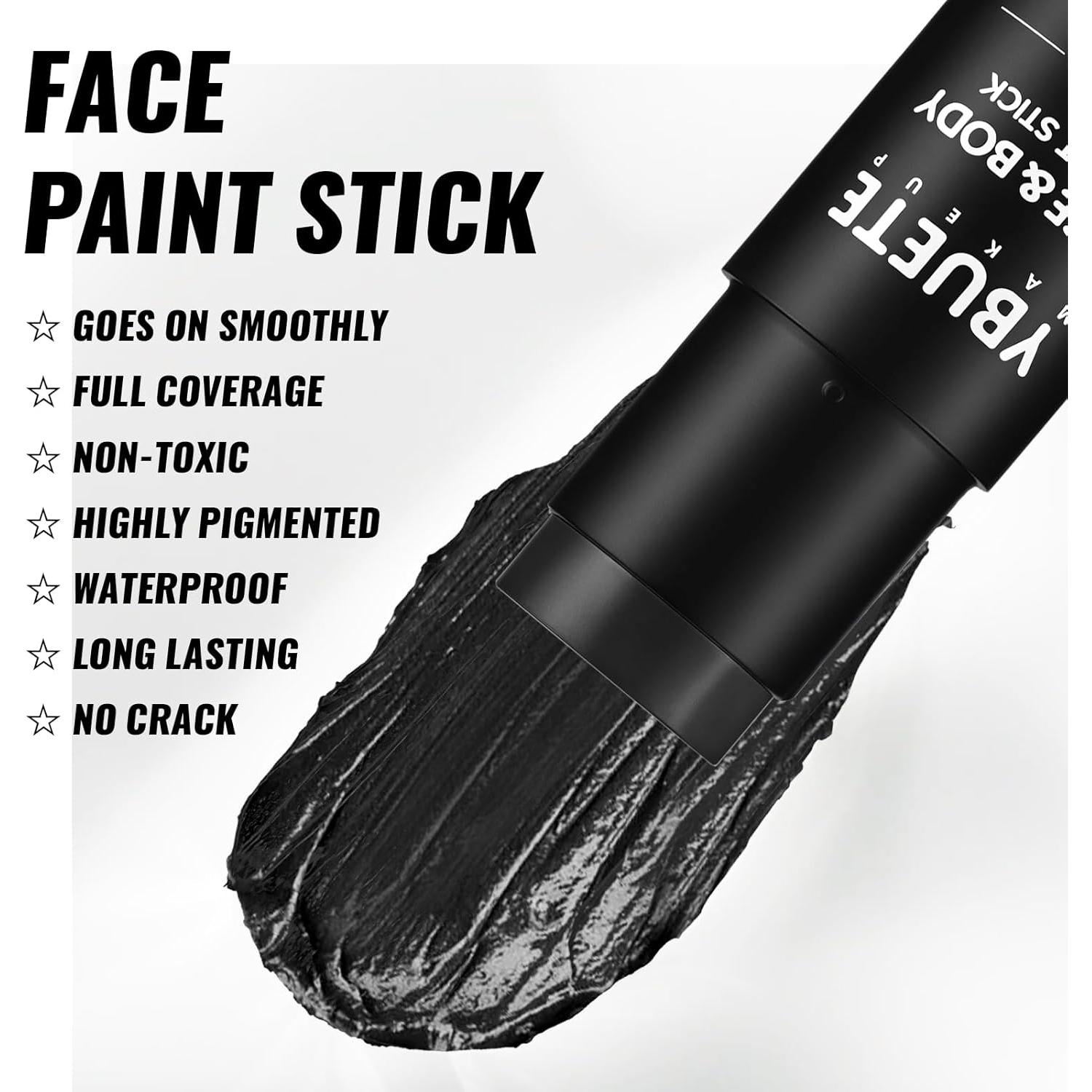 Pintura Facial y Corporal Negra YBUETE 60g Cobertura Completa