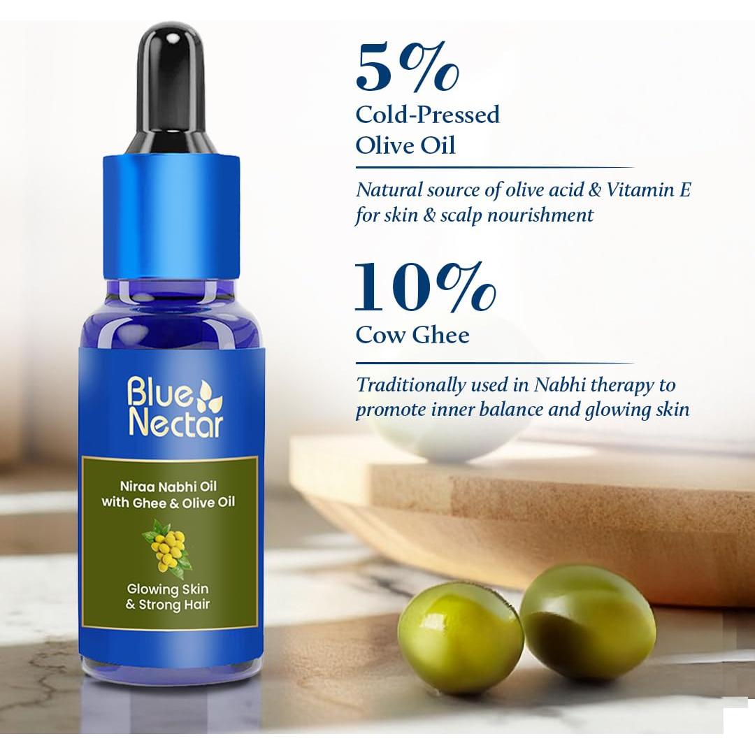 Aceite de Ombligo Ayurvédico Blue Nectar 9.8 ml con Ghee y Oliva